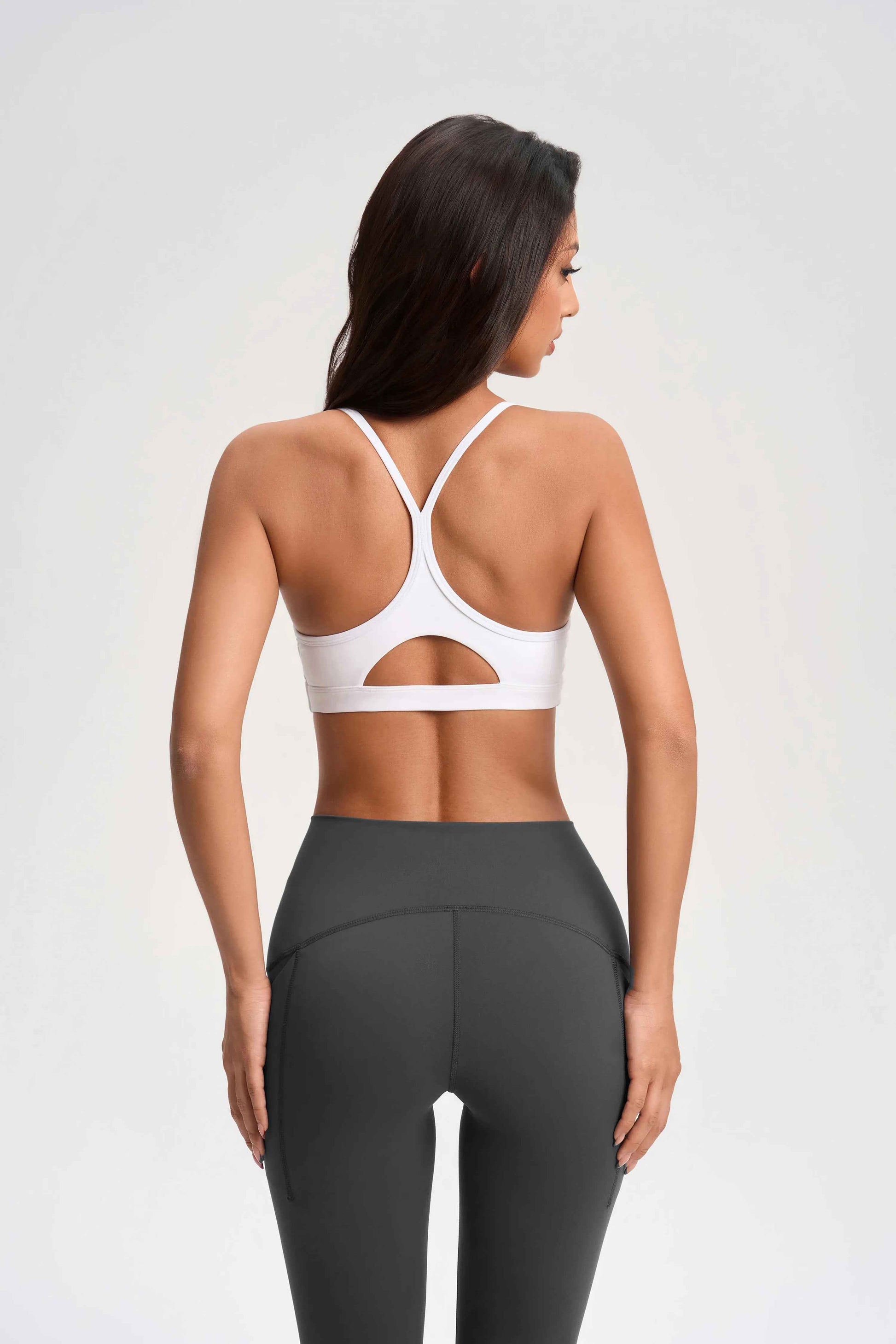 Cozy Fabric Open-Back Sports Bra