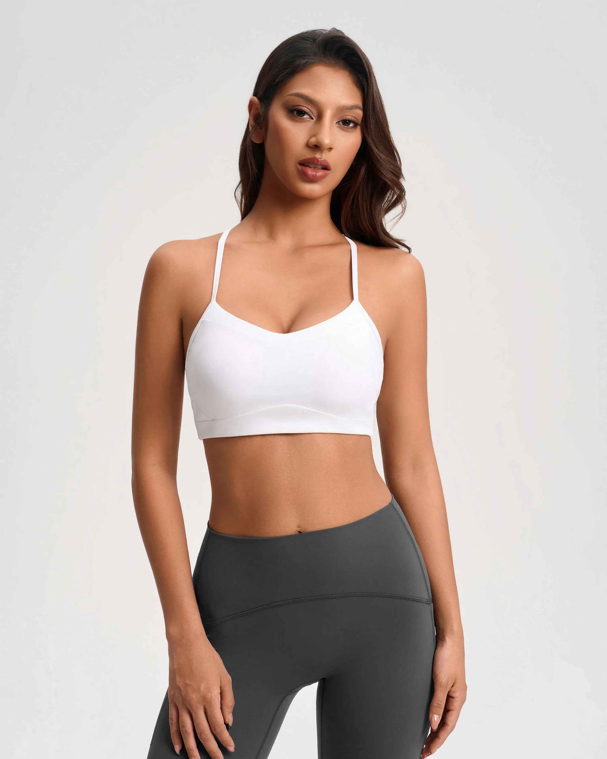 Cozy Fabric Open-Back Sports Bra