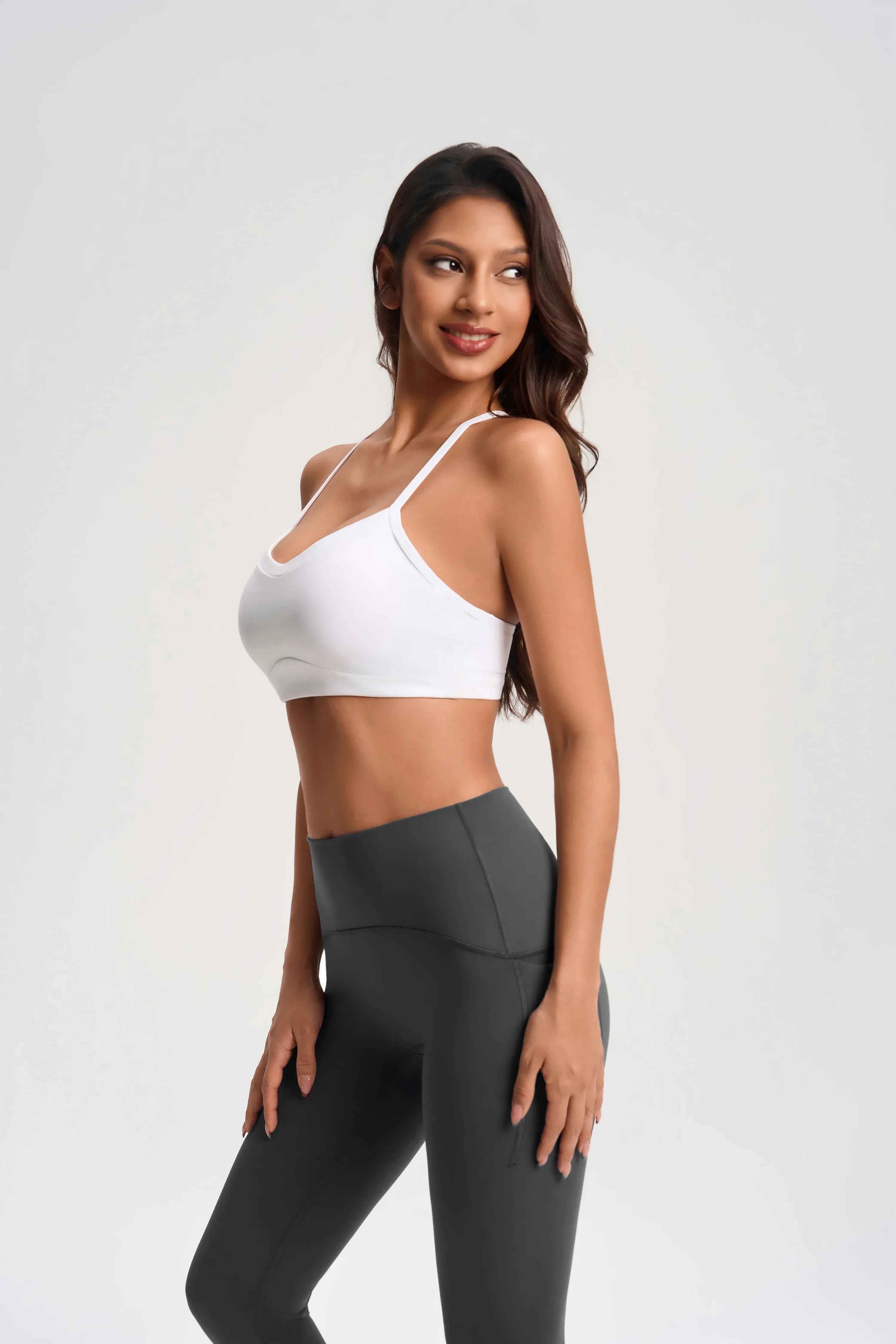 Cozy Fabric Open-Back Sports Bra