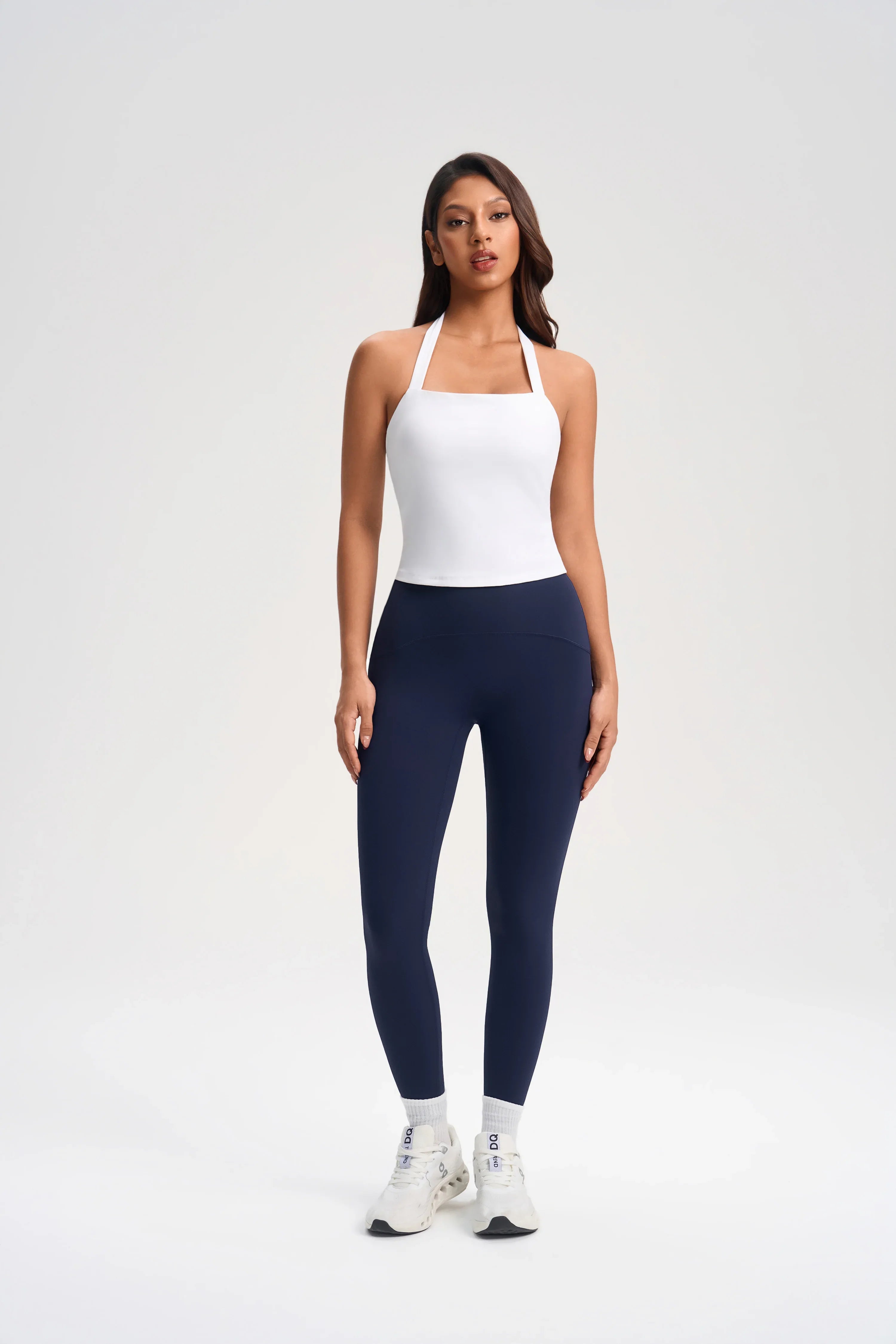 Wrap Neck Built-in Bra Fitness Top