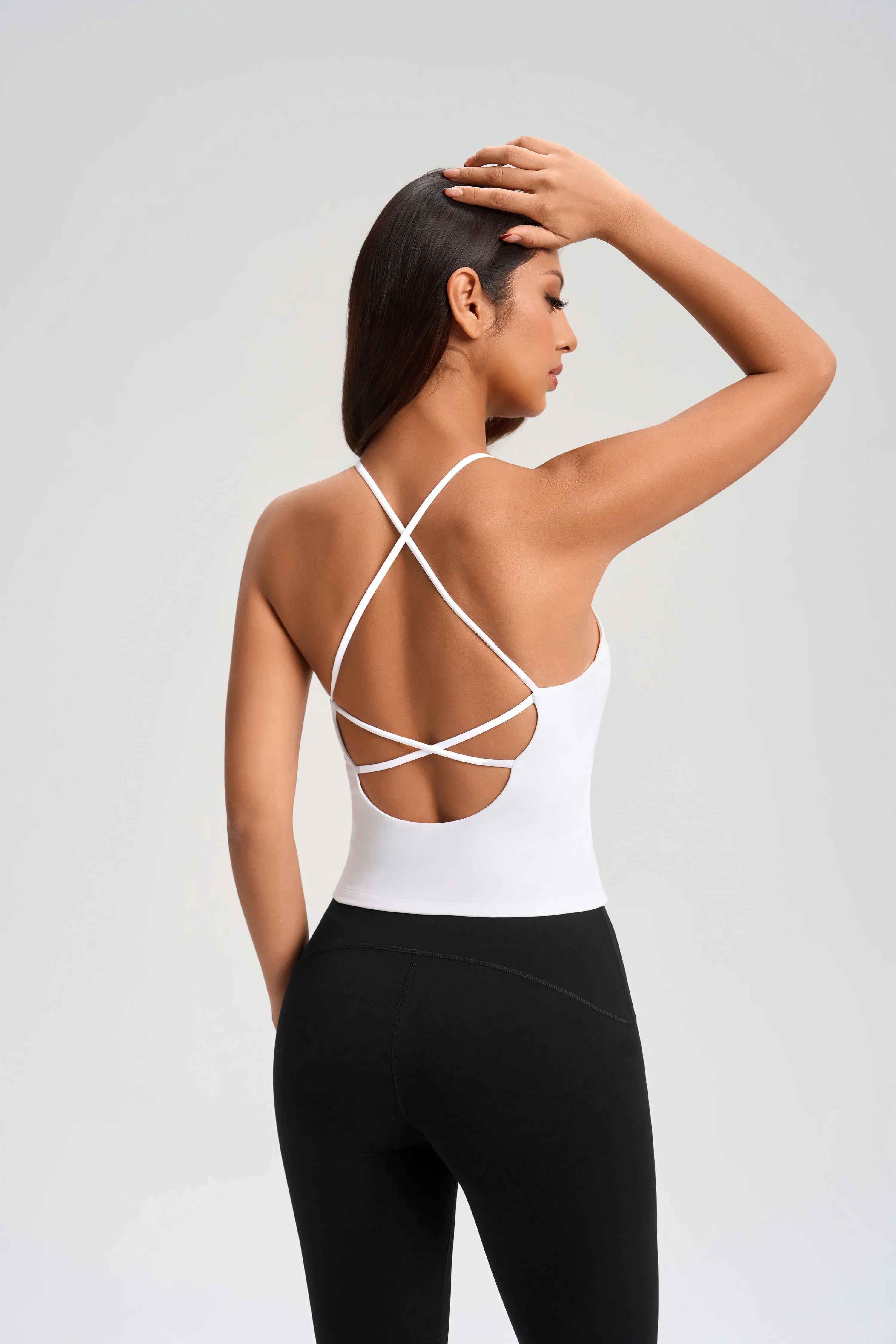 Cross-Back Built-in Bra Yoga Top