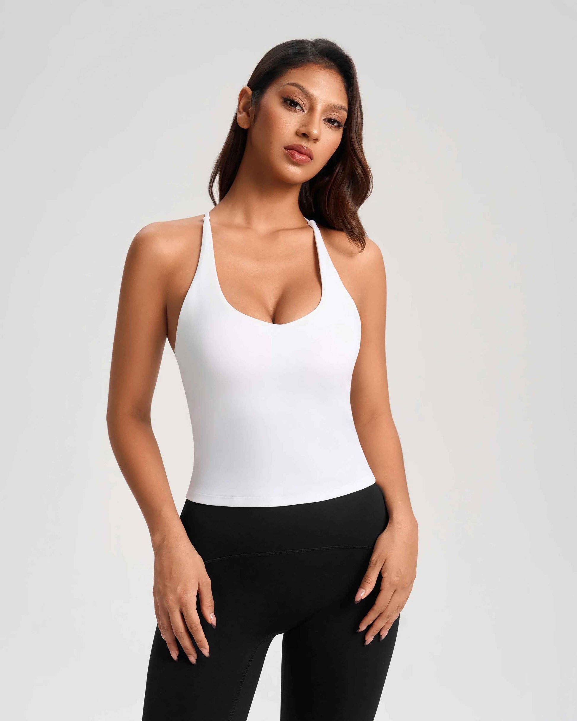 Cross-Back Built-in Bra Yoga Top