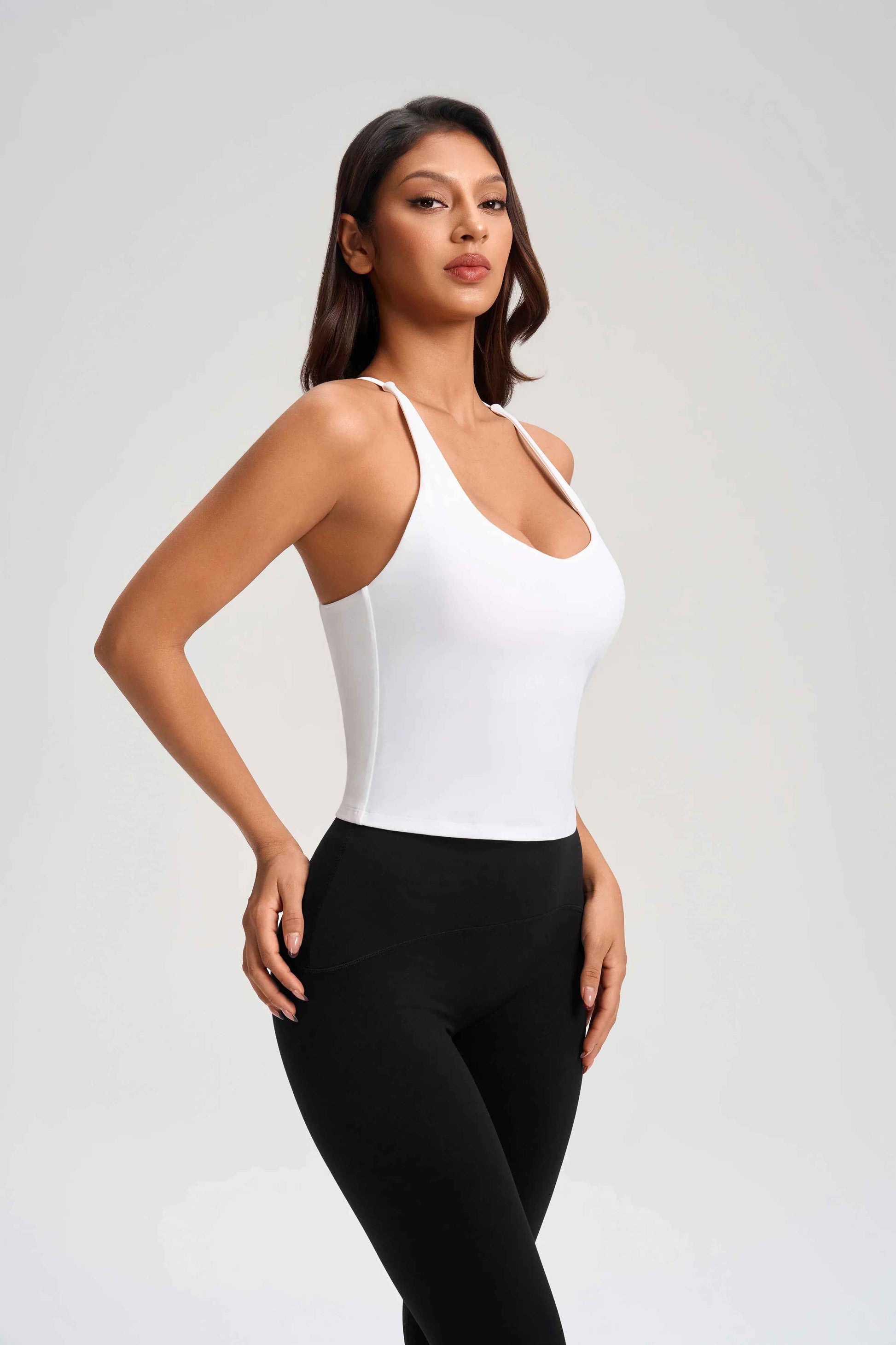 Cross-Back Built-in Bra Yoga Top
