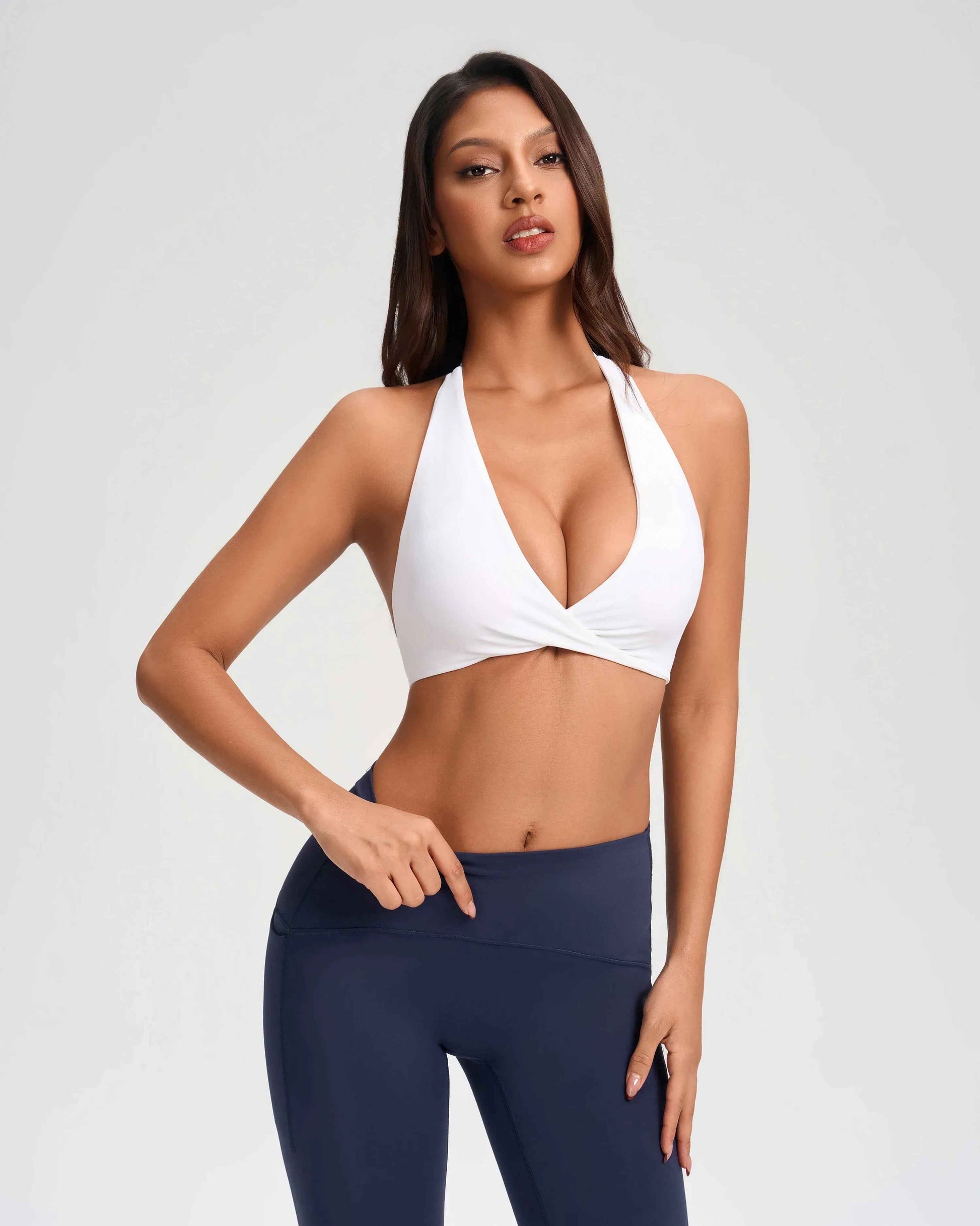 Wrap Neck Deep-V Yoga Bra