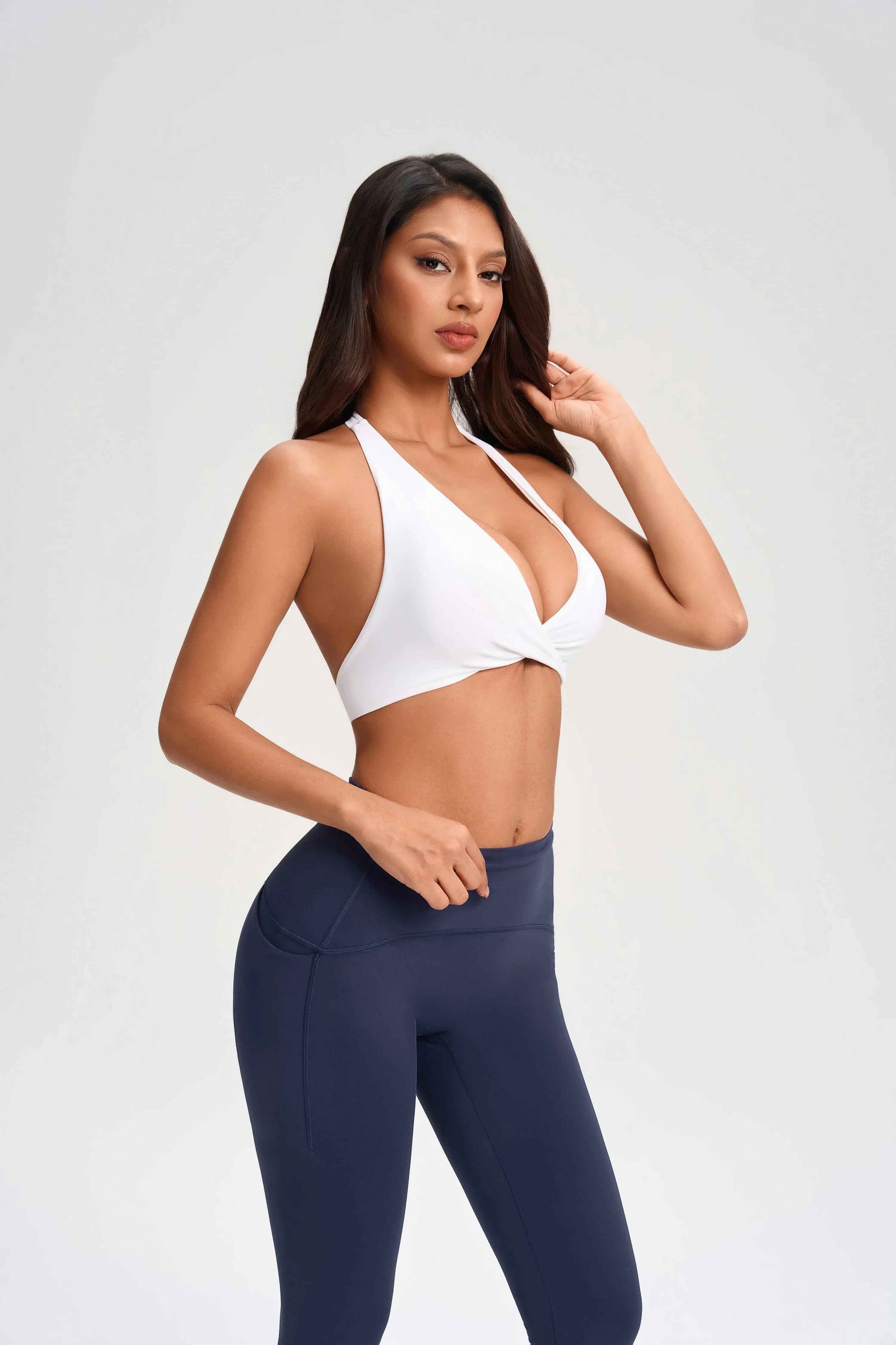 Wrap Neck Deep-V Yoga Bra