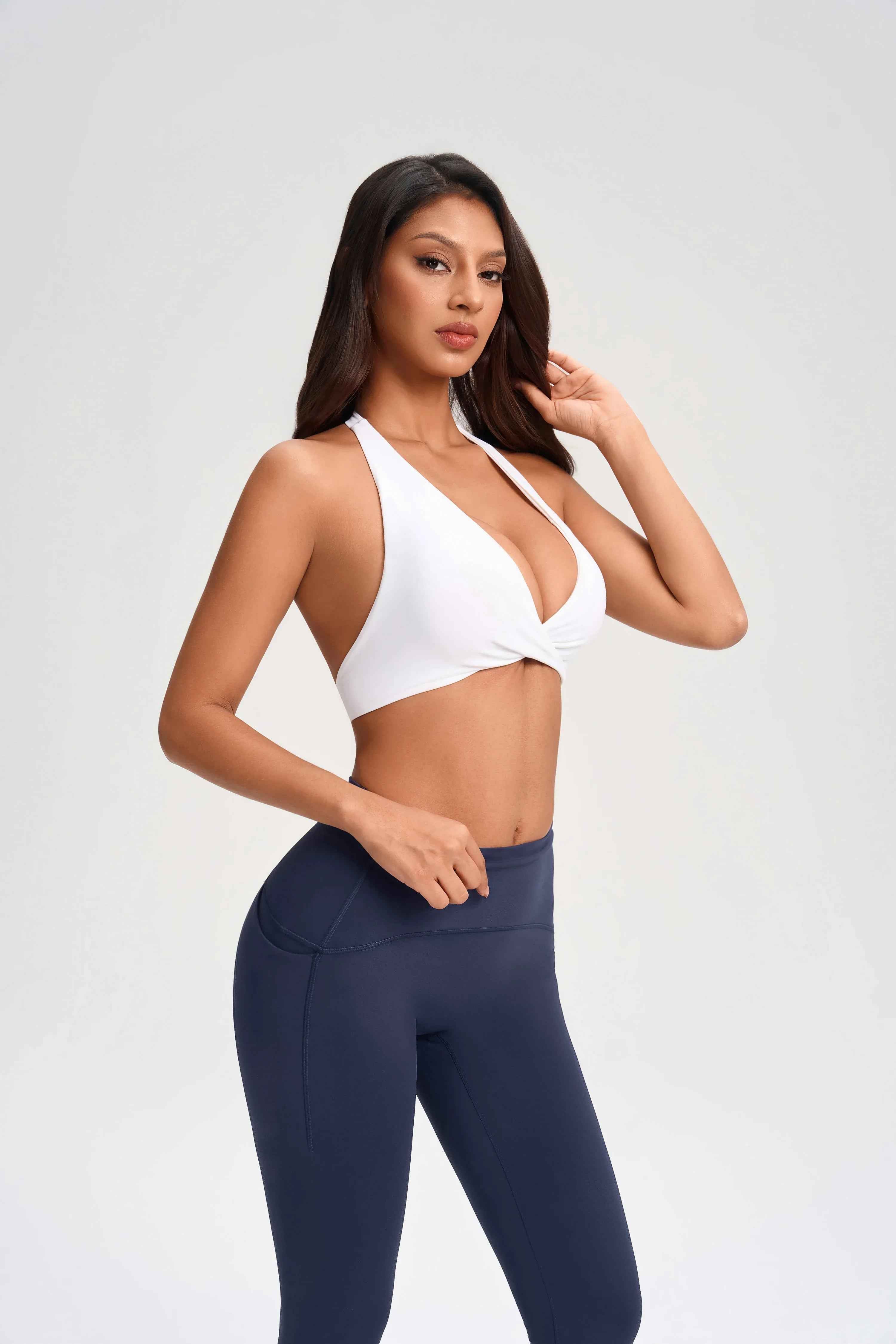 Wrap Neck Deep-V Yoga Bra