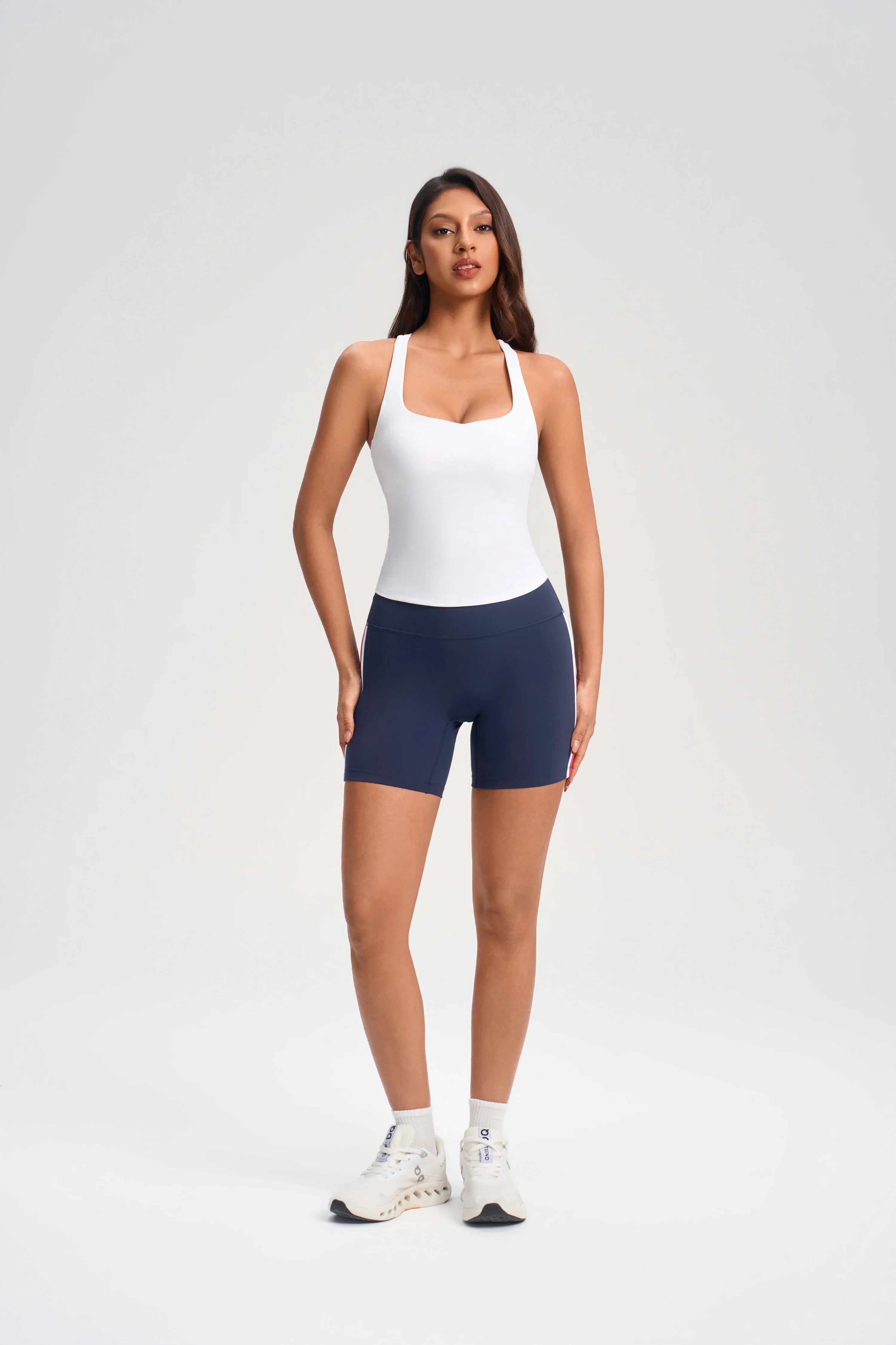 Cross-Back Built-in Bra Fitness Top