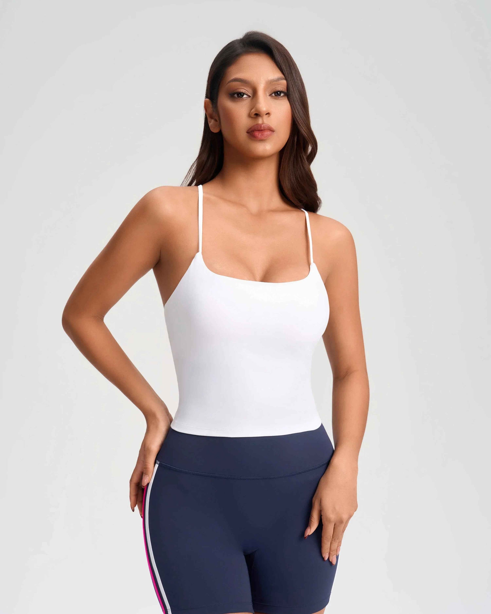 Cross-Back Built-in Bra Sports Tank