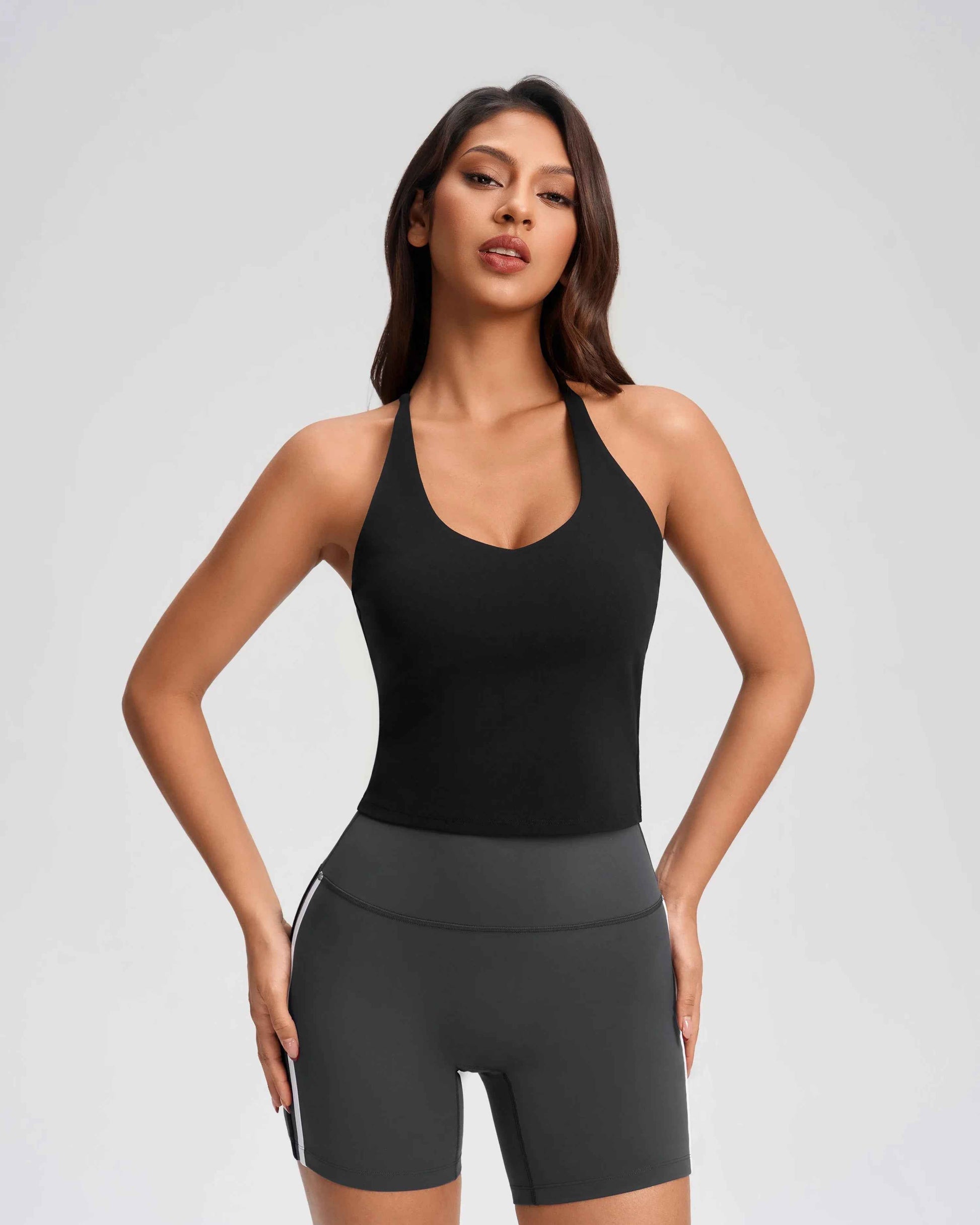 Cross-Back Built-in Bra Yoga Top