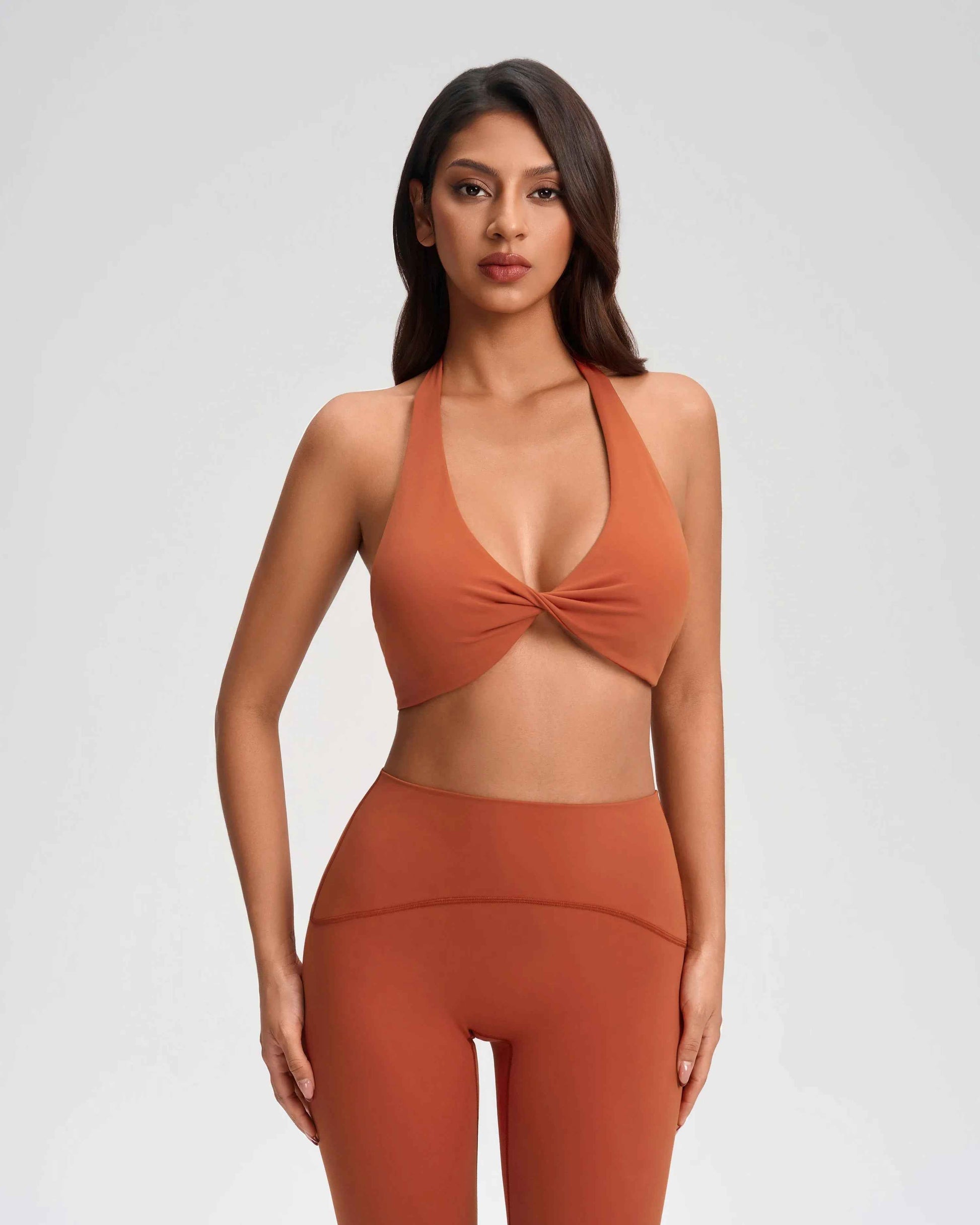 Wrap Neck Deep-V Yoga Bra
