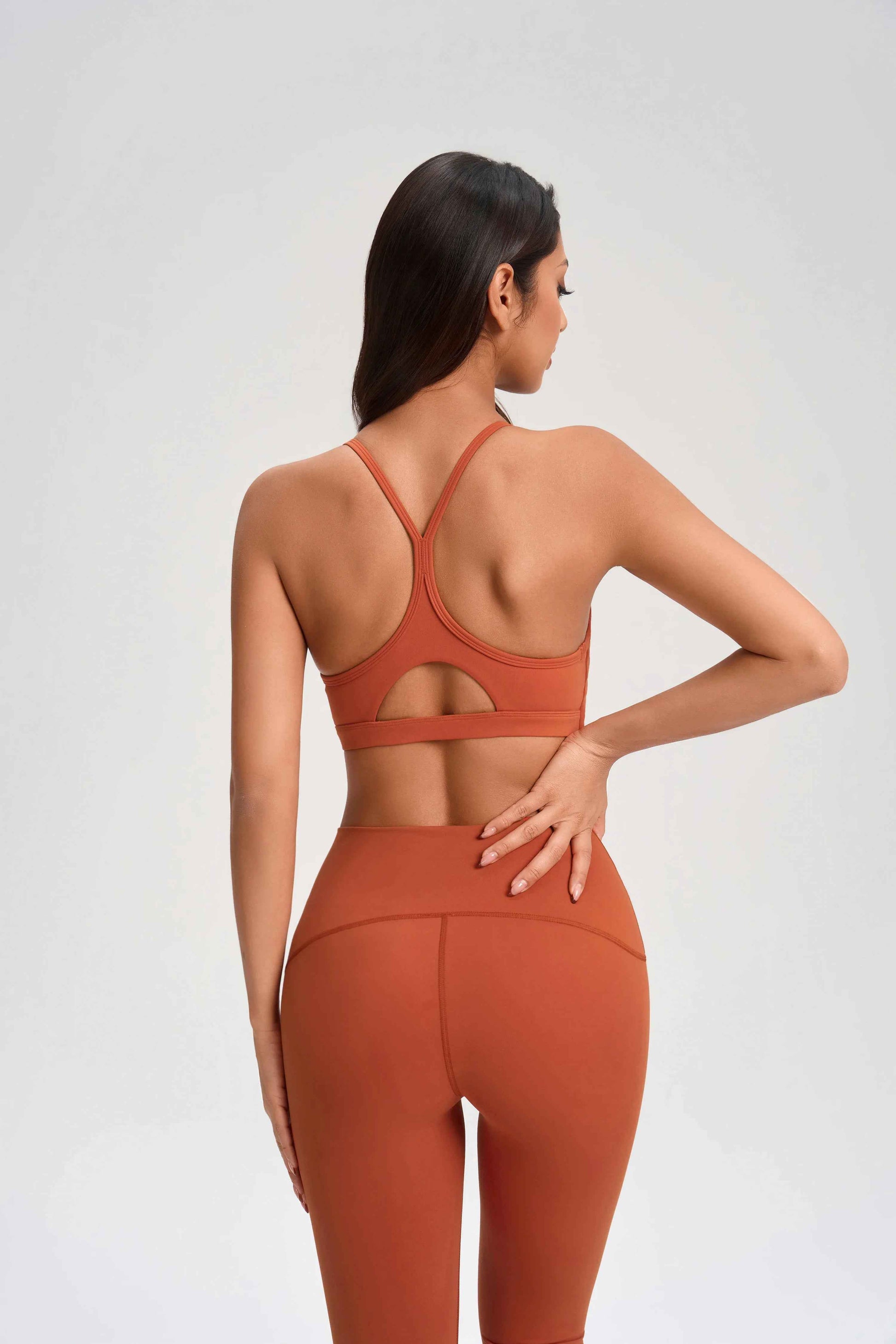 Cozy Fabric Open-Back Sports Bra