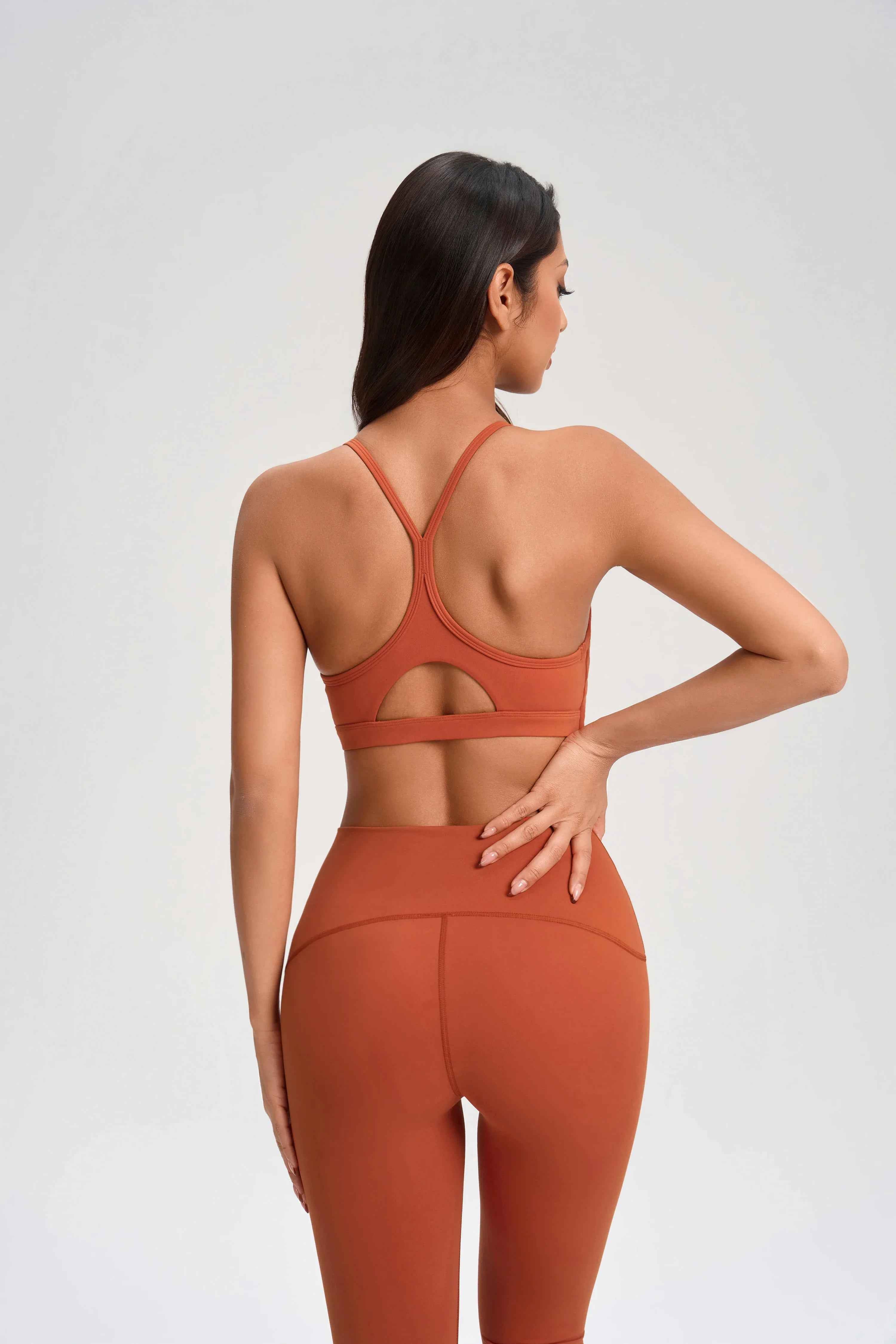 Cozy Fabric Open-Back Sports Bra