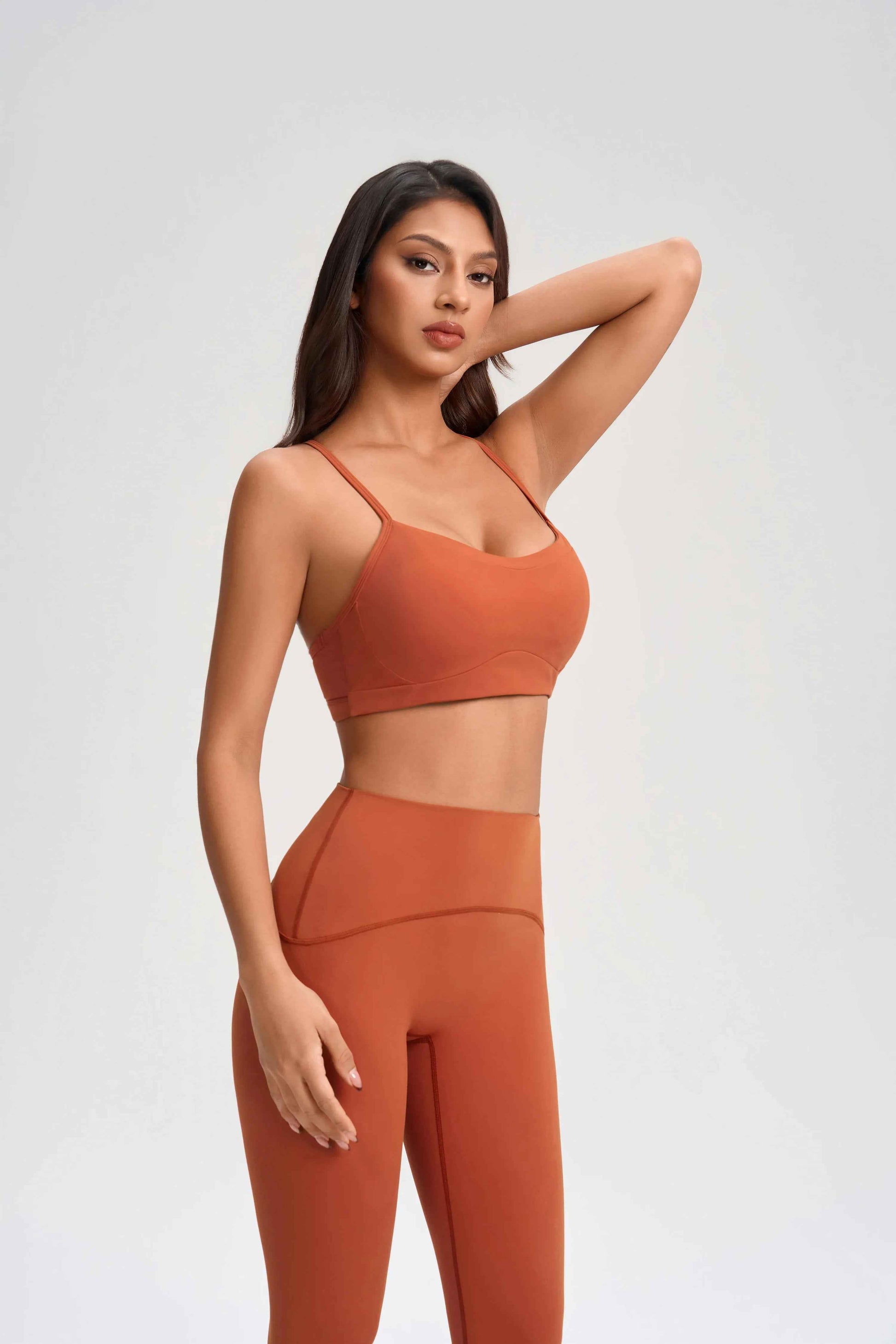 Cozy Fabric Open-Back Sports Bra