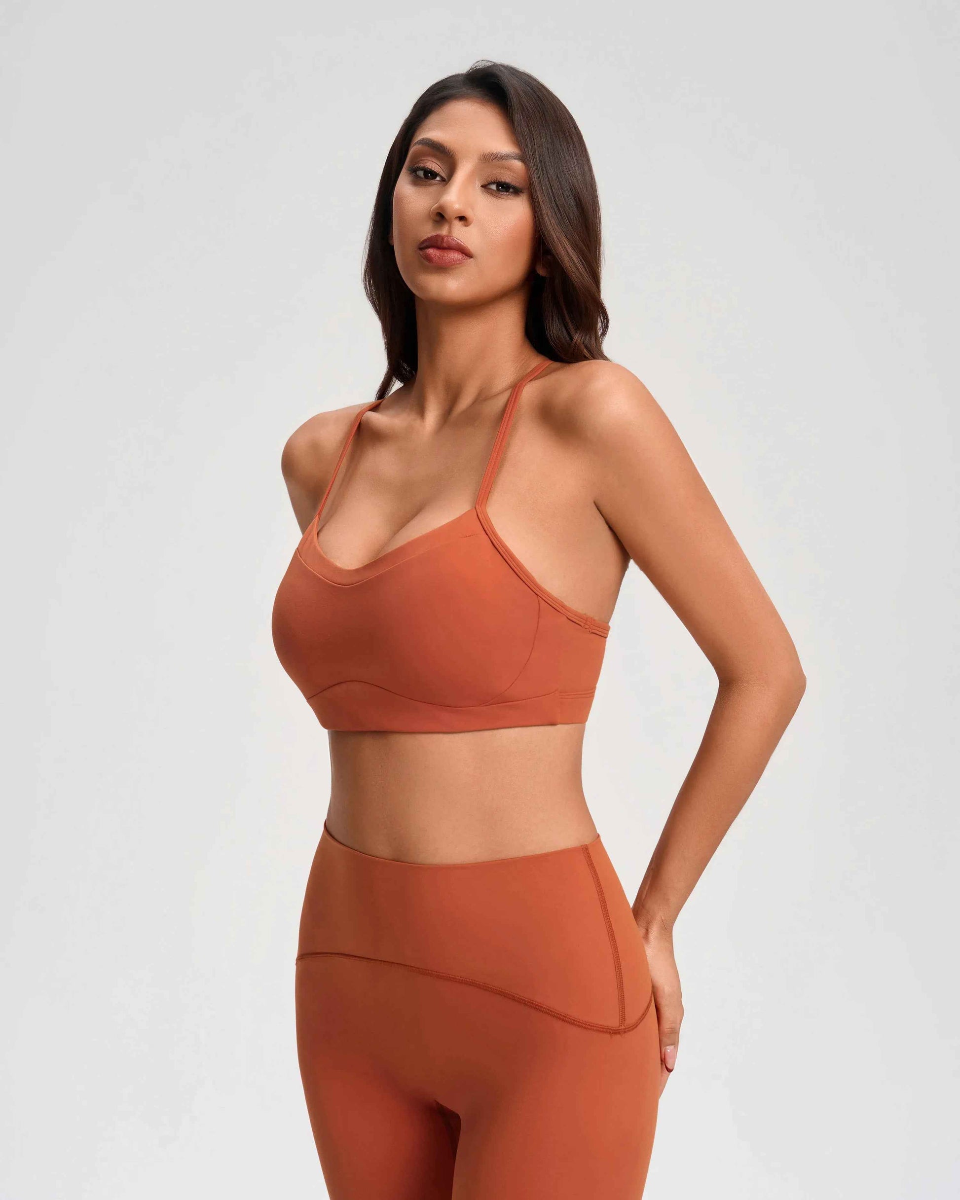 Cozy Fabric Open-Back Sports Bra