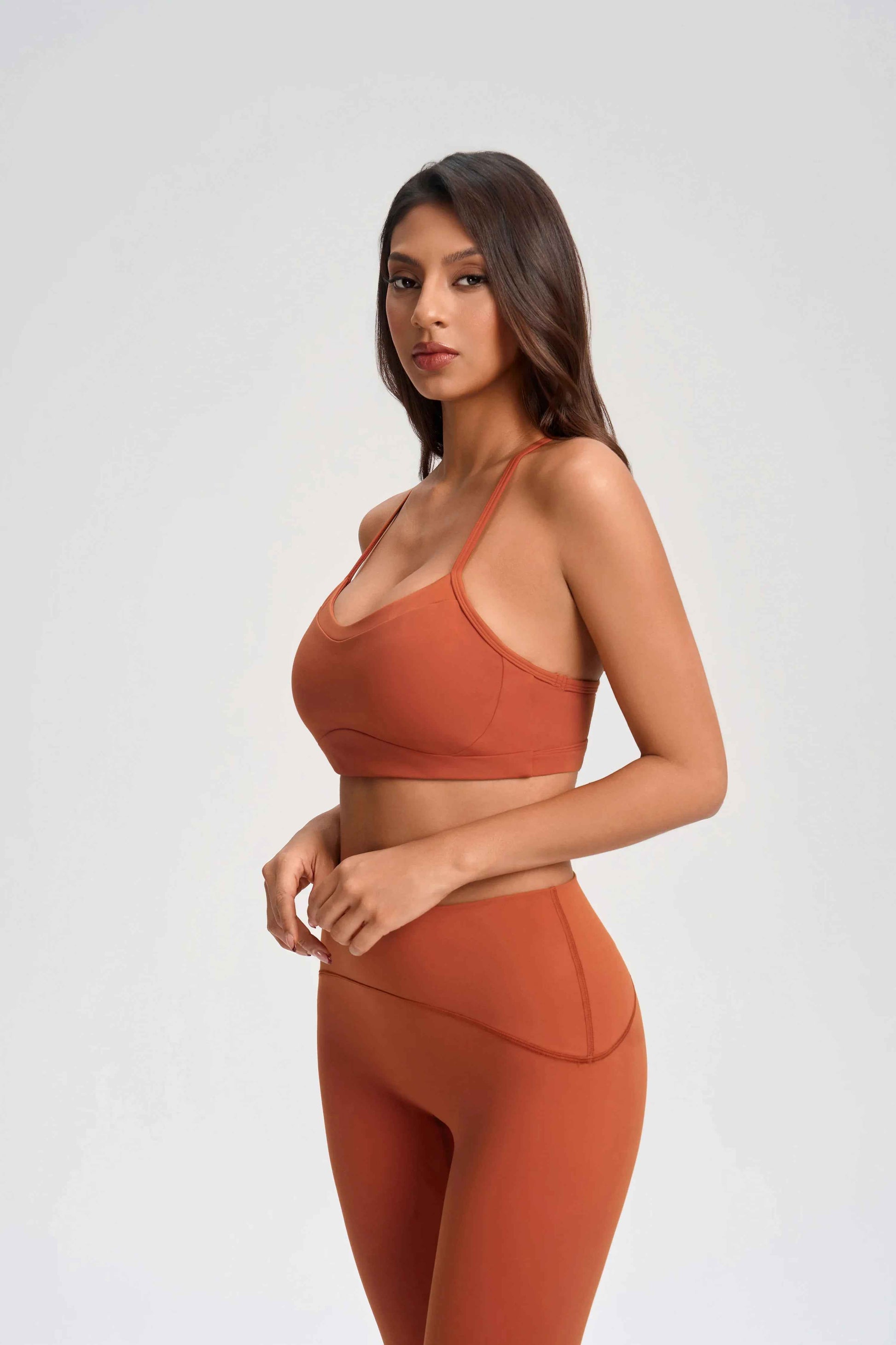 Cross-Back Built-in Bra Yoga Top