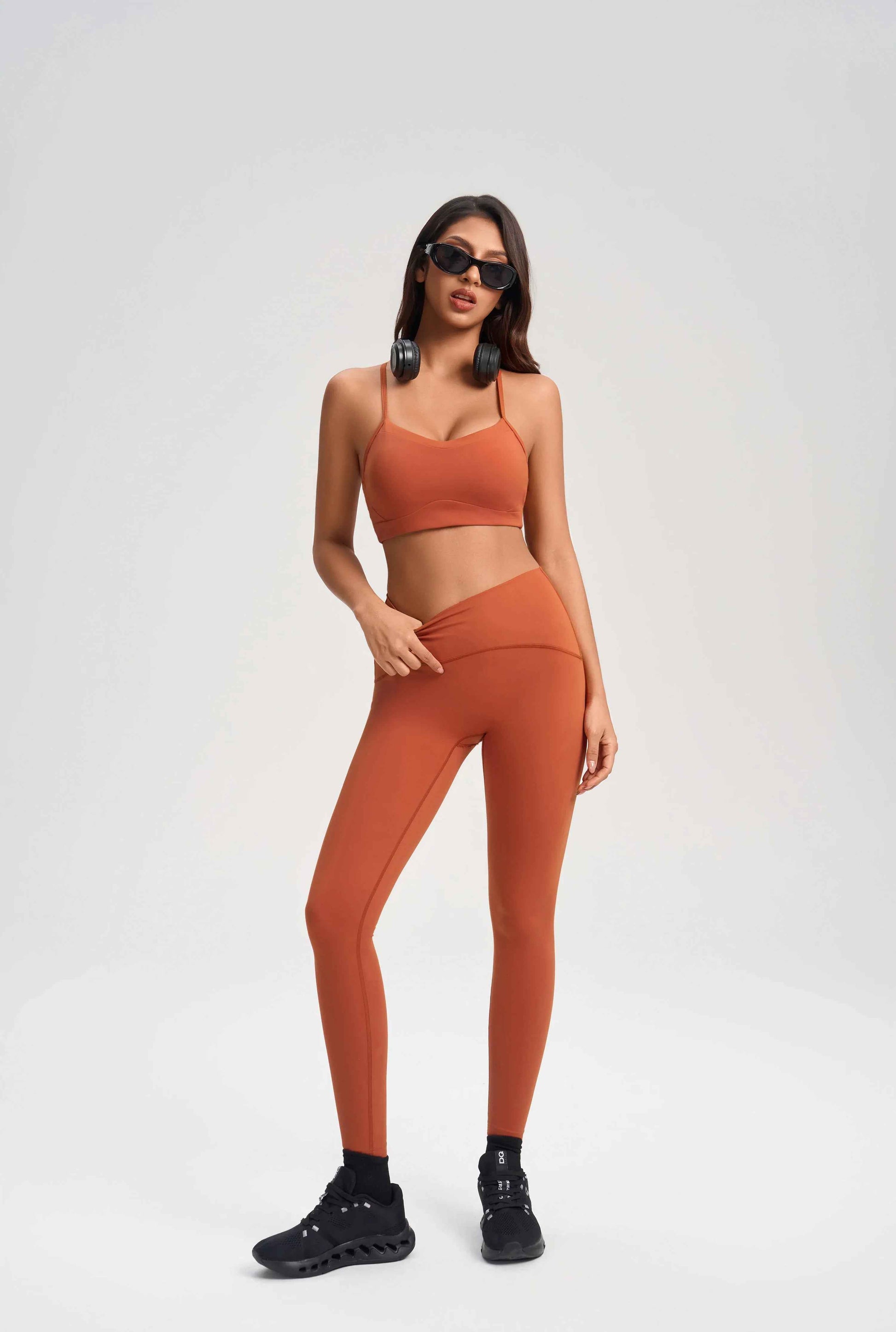 Cozy Fabric Open-Back Sports Bra