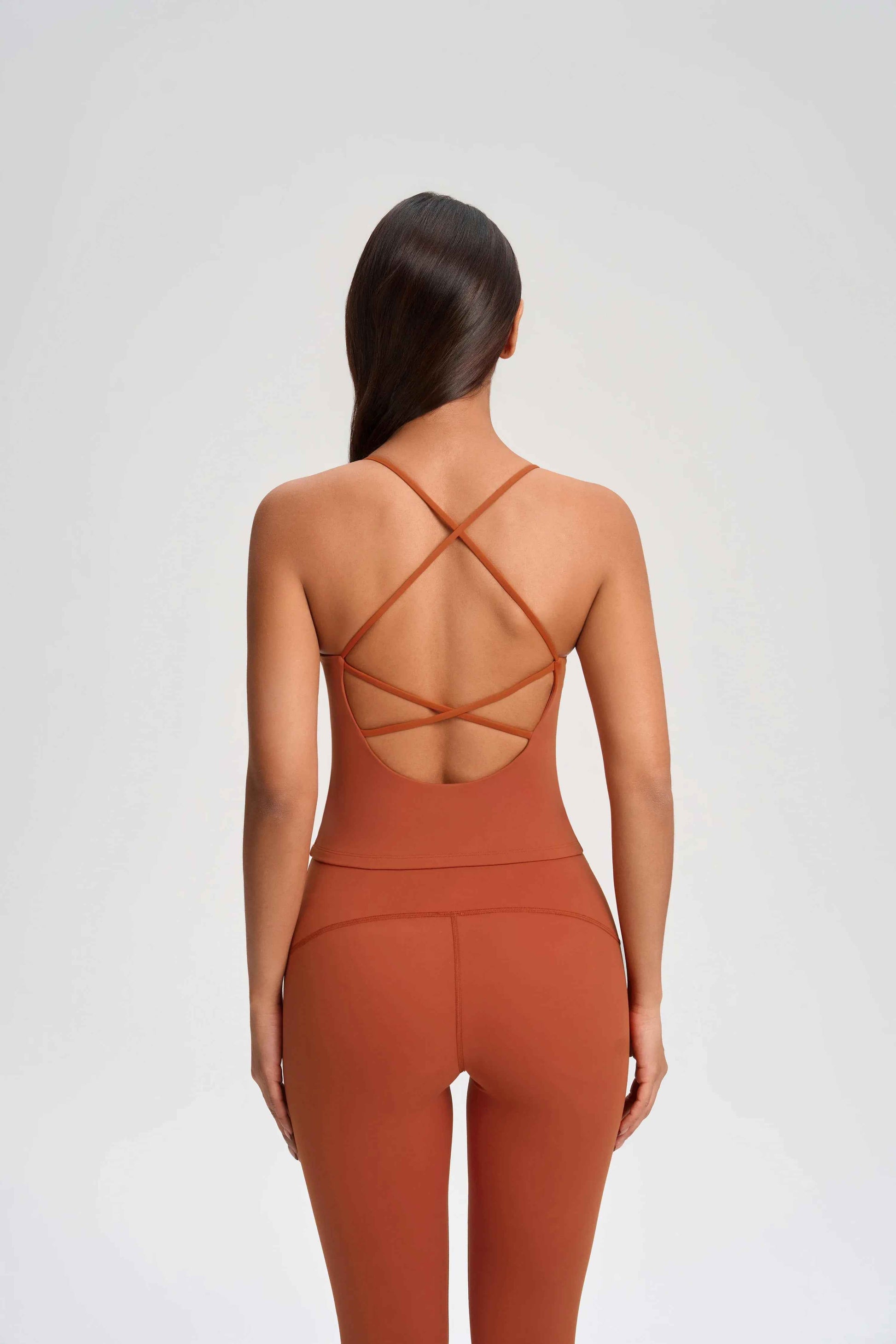 Cross-Back Built-in Bra Yoga Top