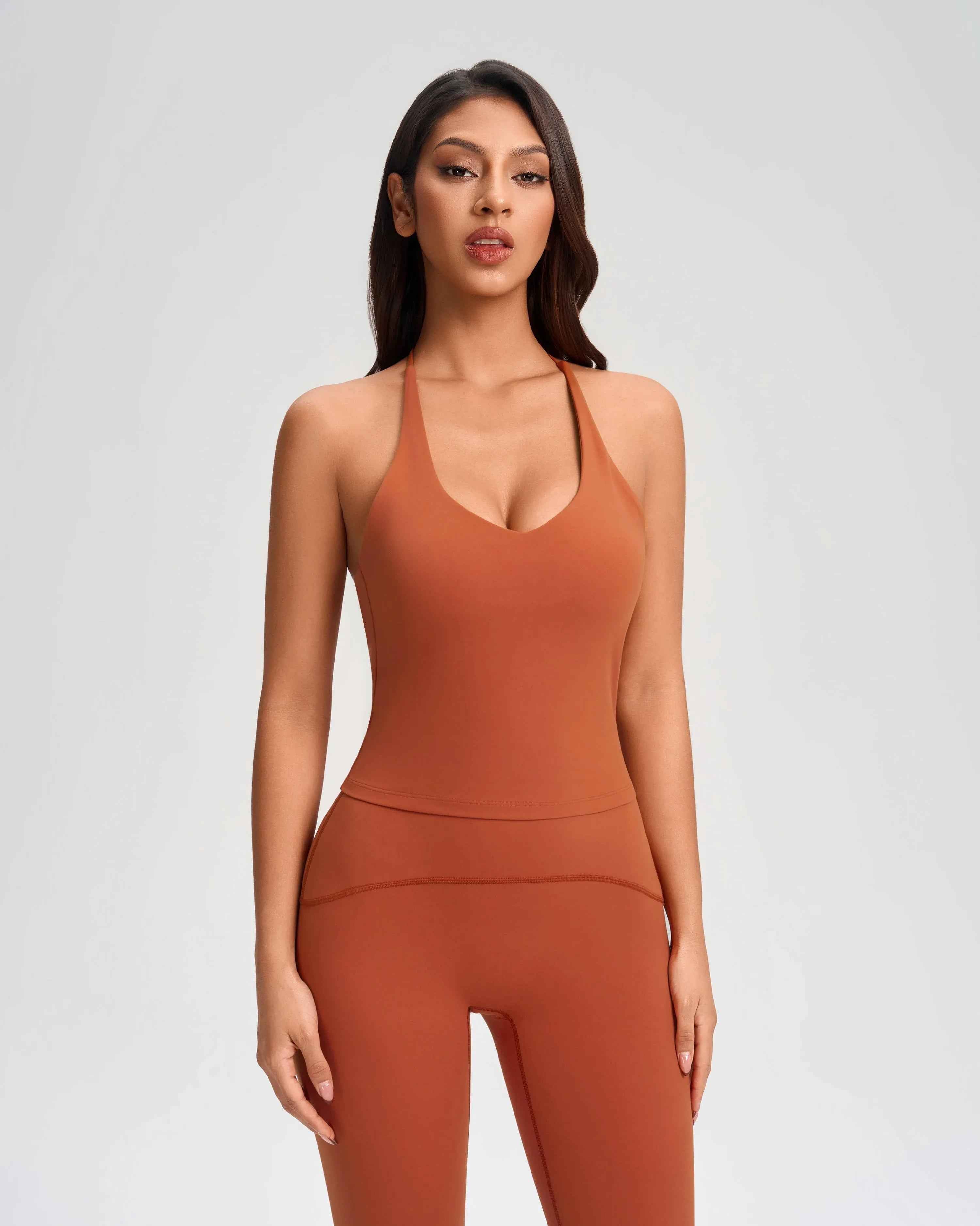 Cross-Back Built-in Bra Yoga Top