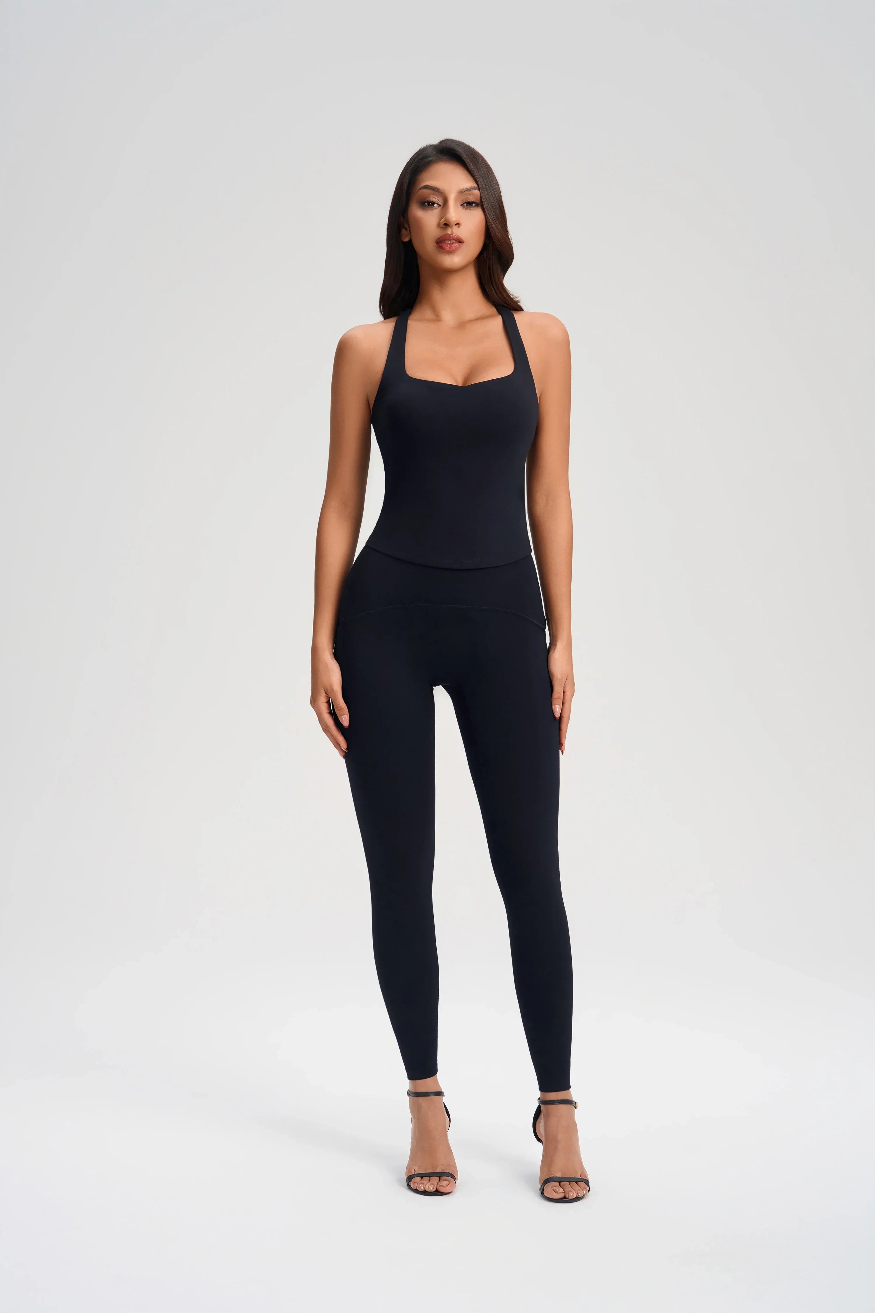 Cross-Back Built-in Bra Fitness Top
