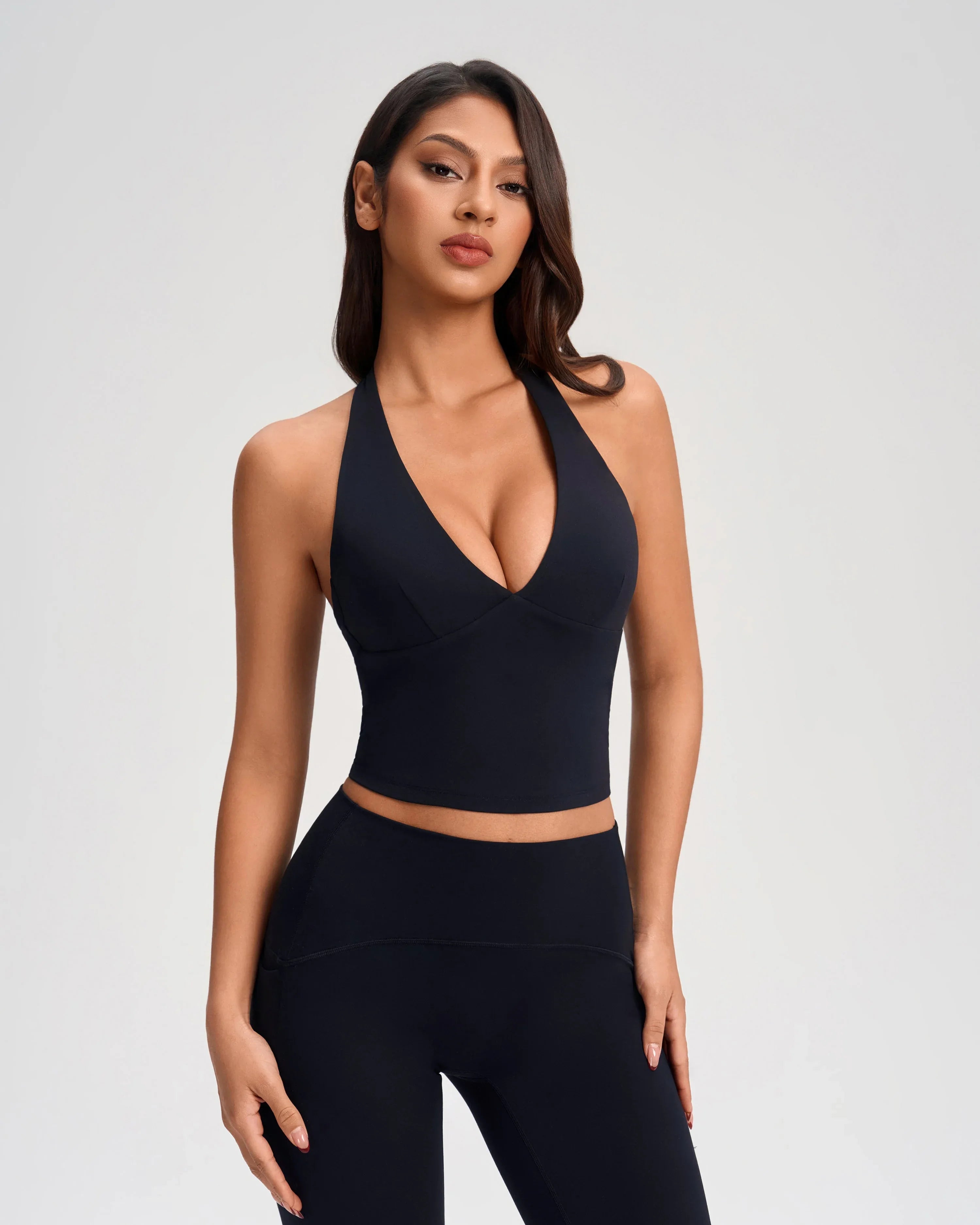 Wrap Front Deep-V Sports Top