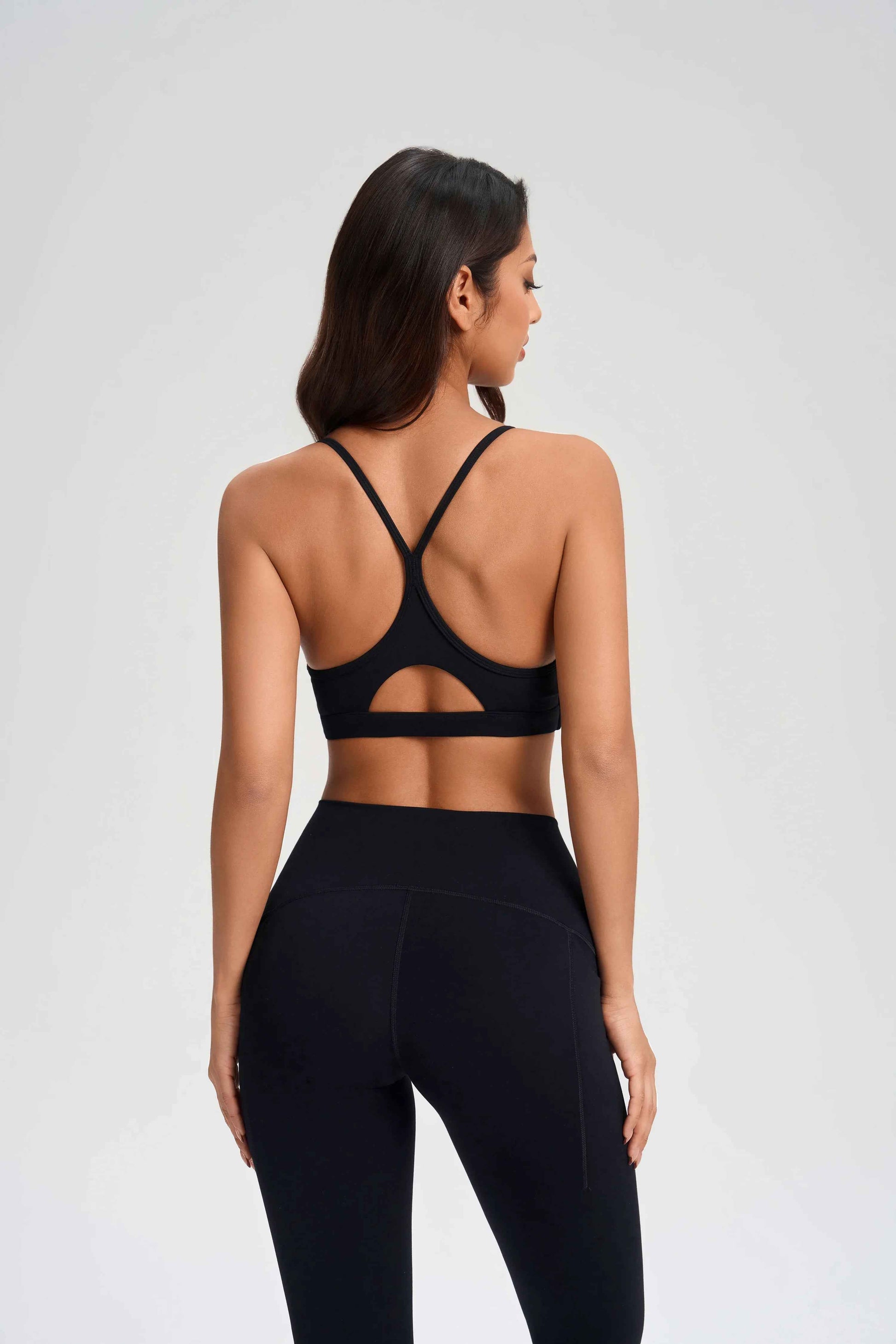 Cozy Fabric Open-Back Sports Bra