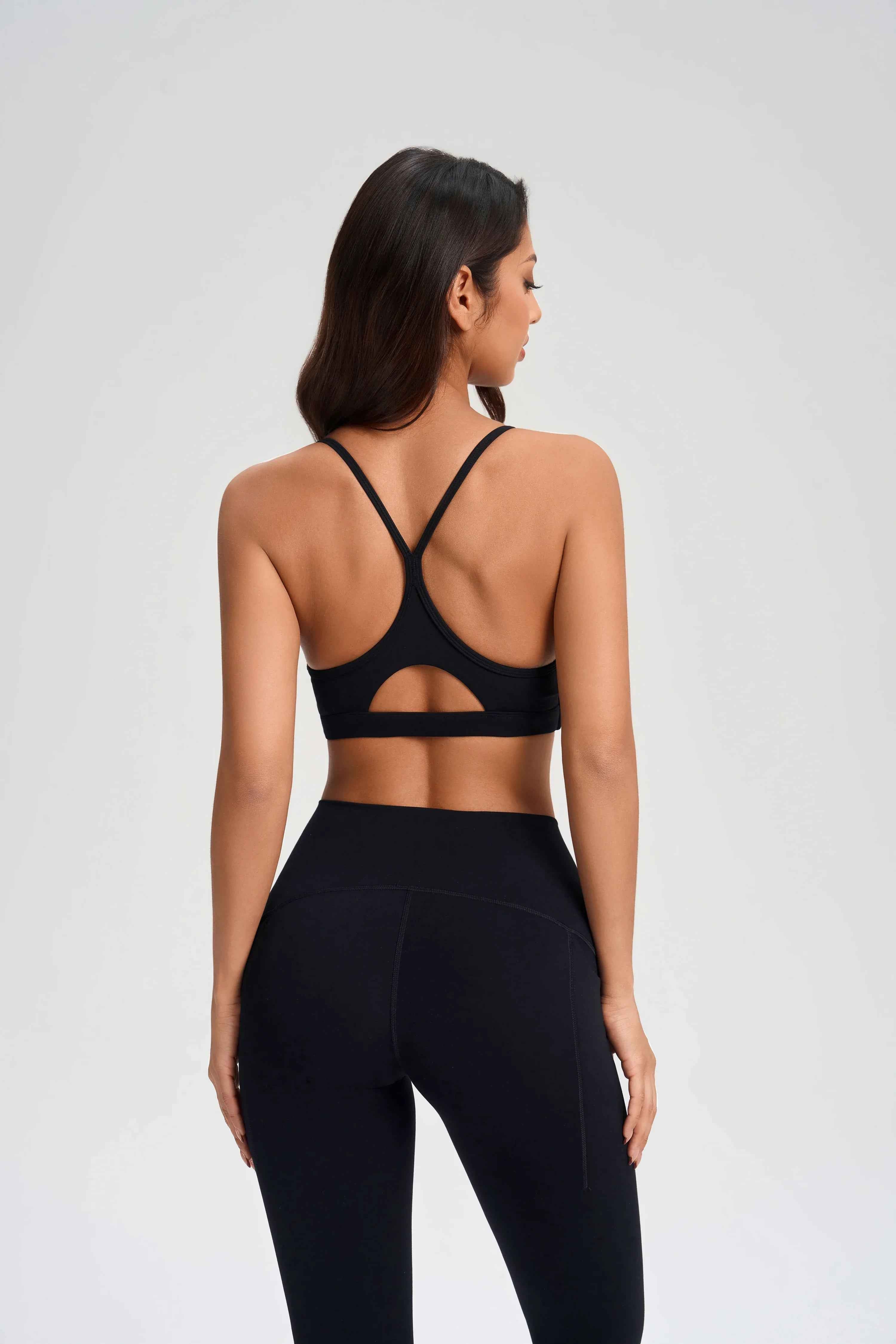 Cozy Fabric Open-Back Sports Bra