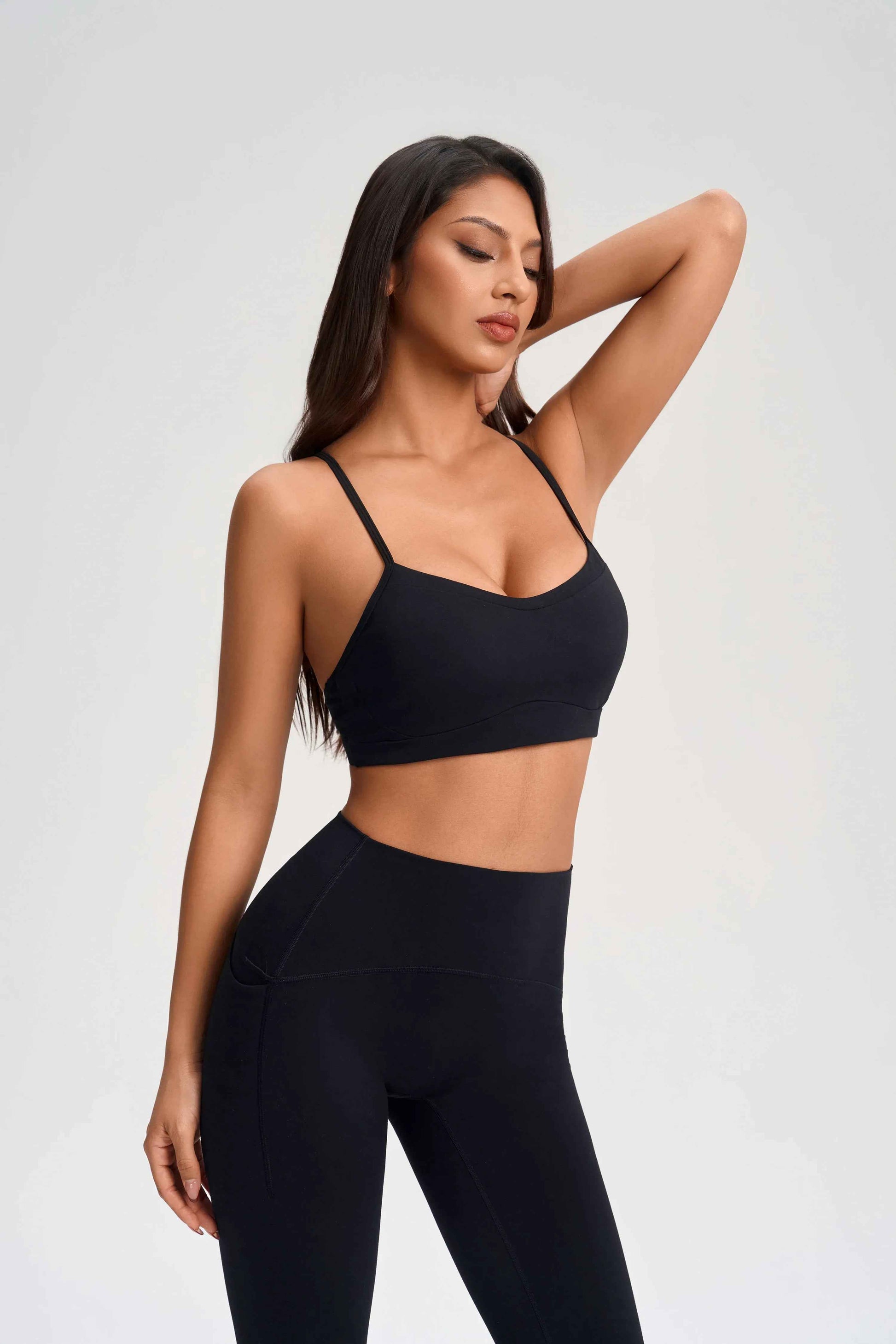Cozy Fabric Open-Back Sports Bra