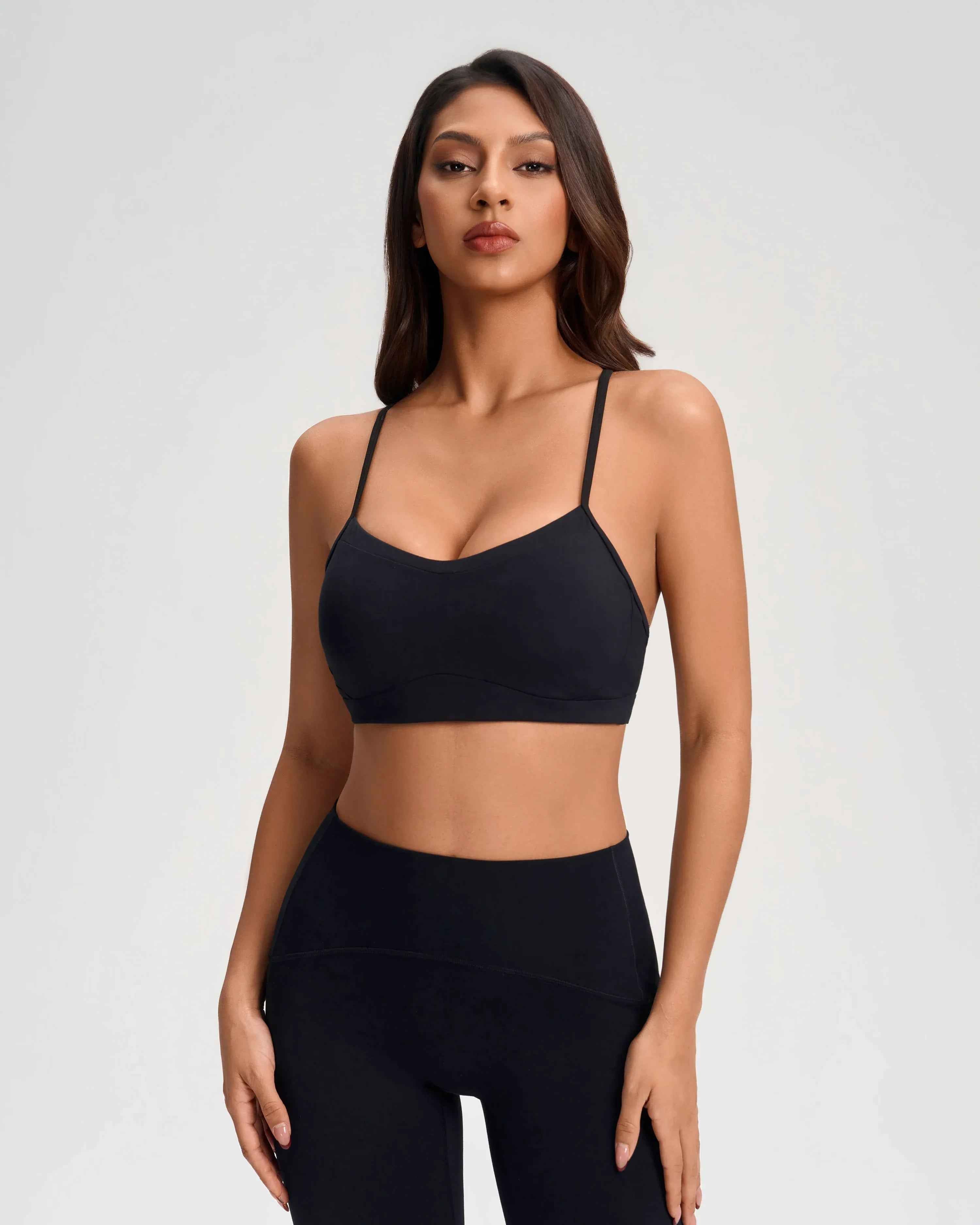 Cozy Fabric Open-Back Sports Bra