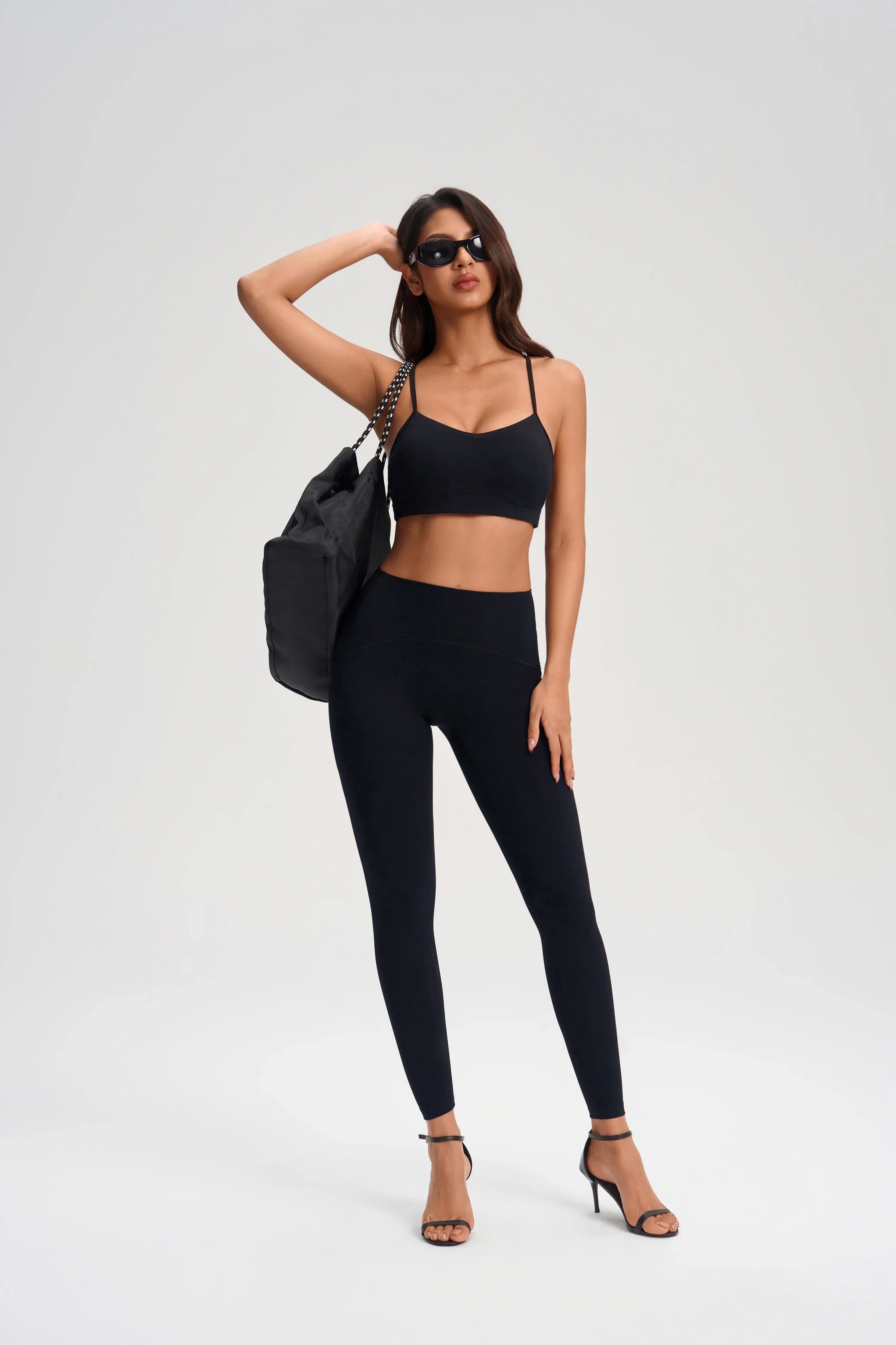 Cozy Fabric Open-Back Sports Bra