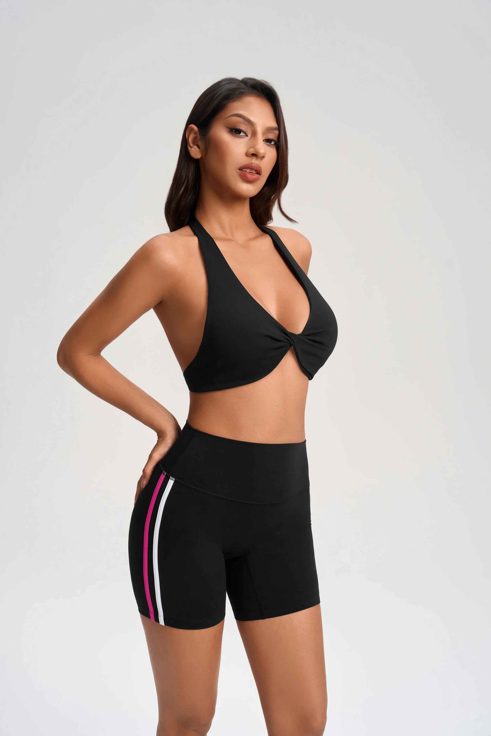 Wrap Neck Deep-V Yoga Bra