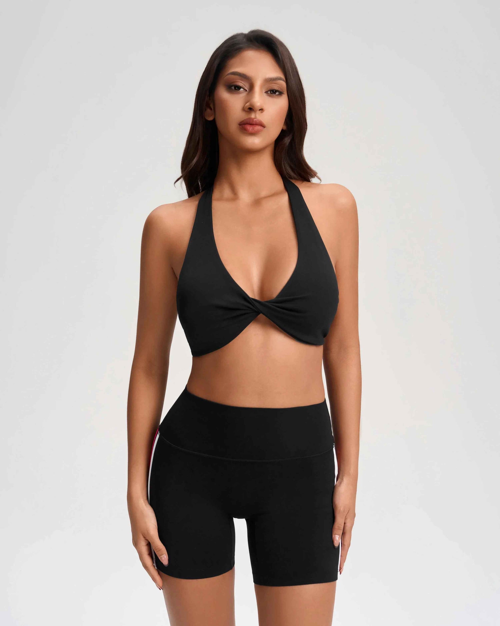 Wrap Neck Deep-V Yoga Bra