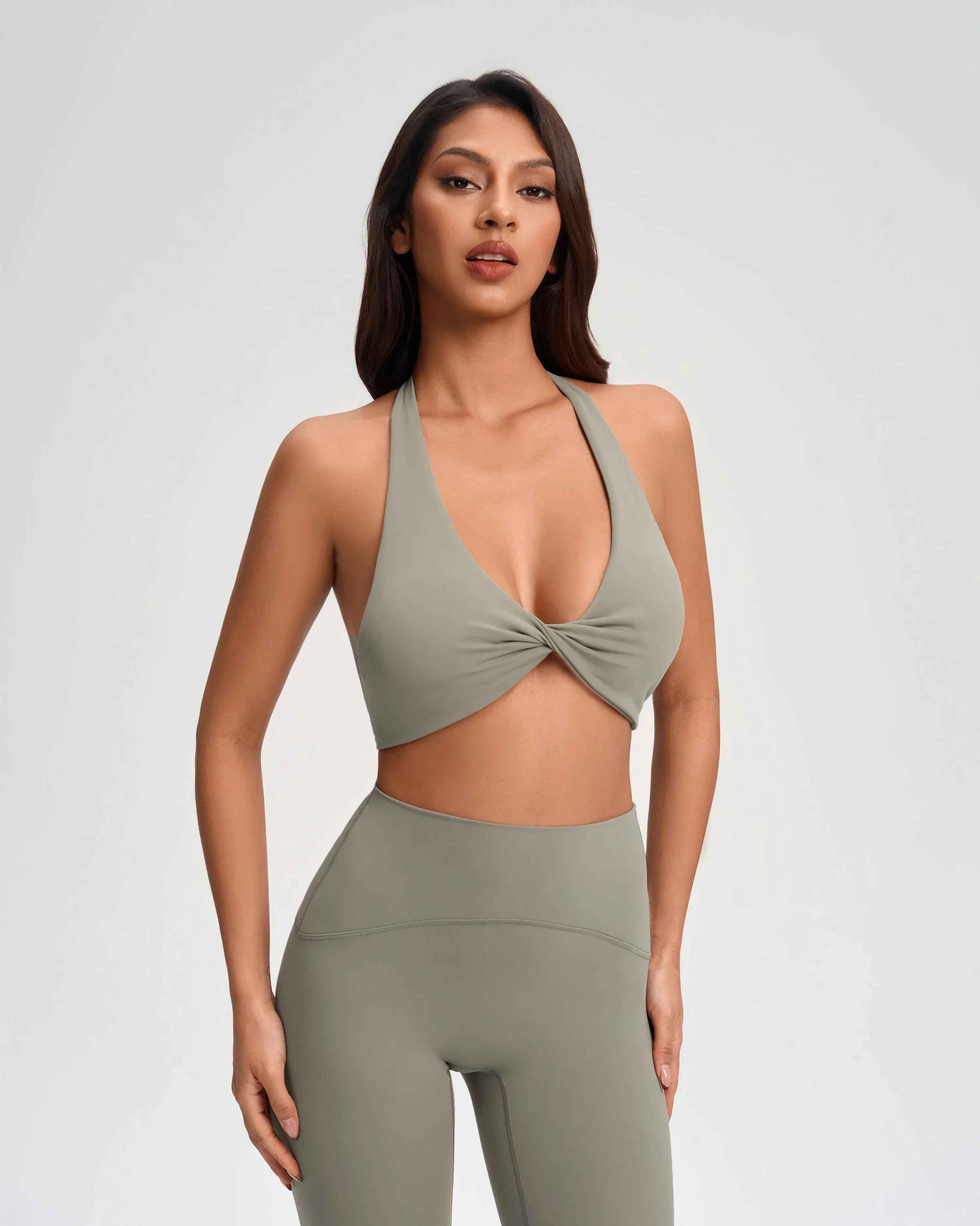 Wrap Neck Deep-V Yoga Bra