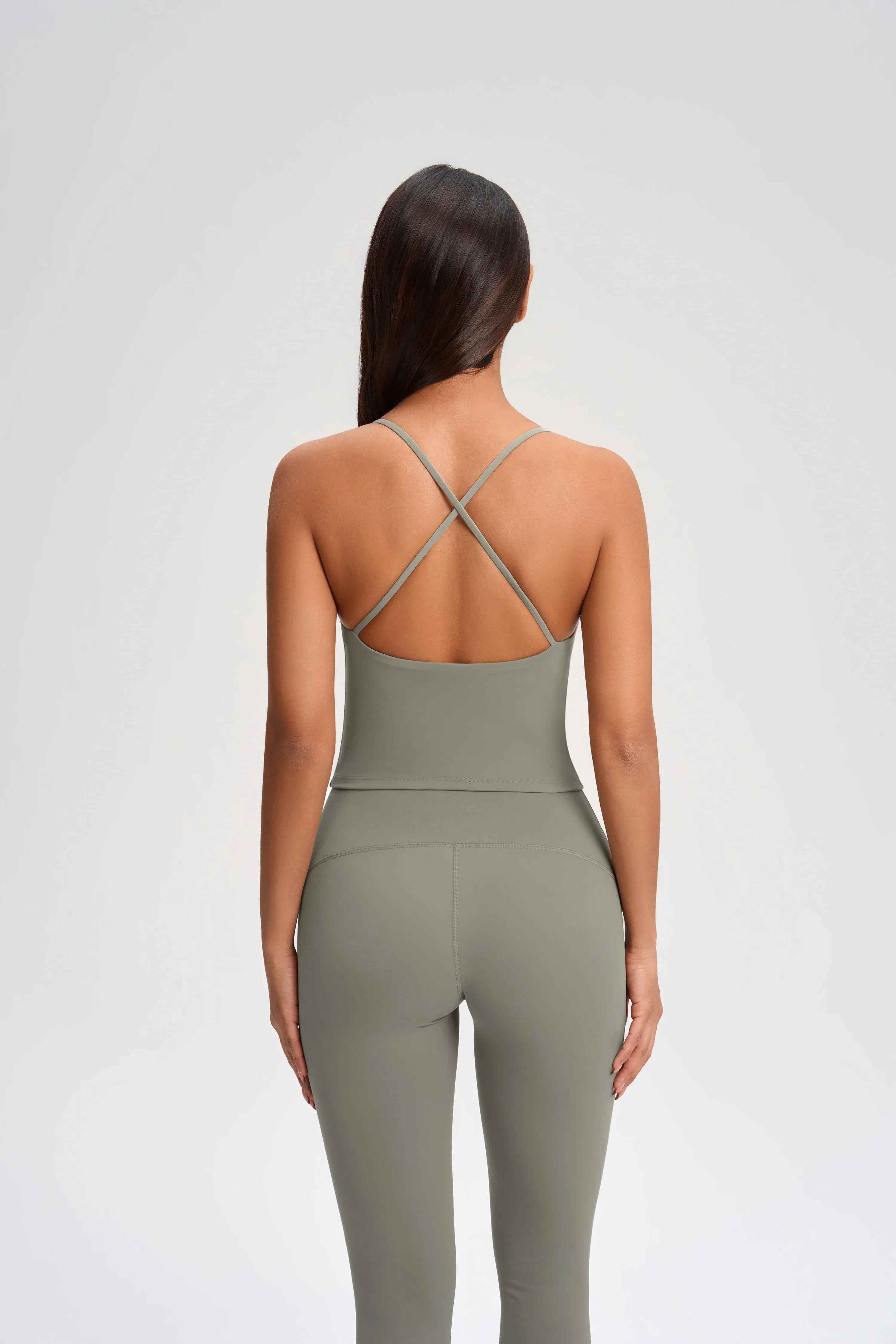 Cross-Back Built-in Bra Sports Tank