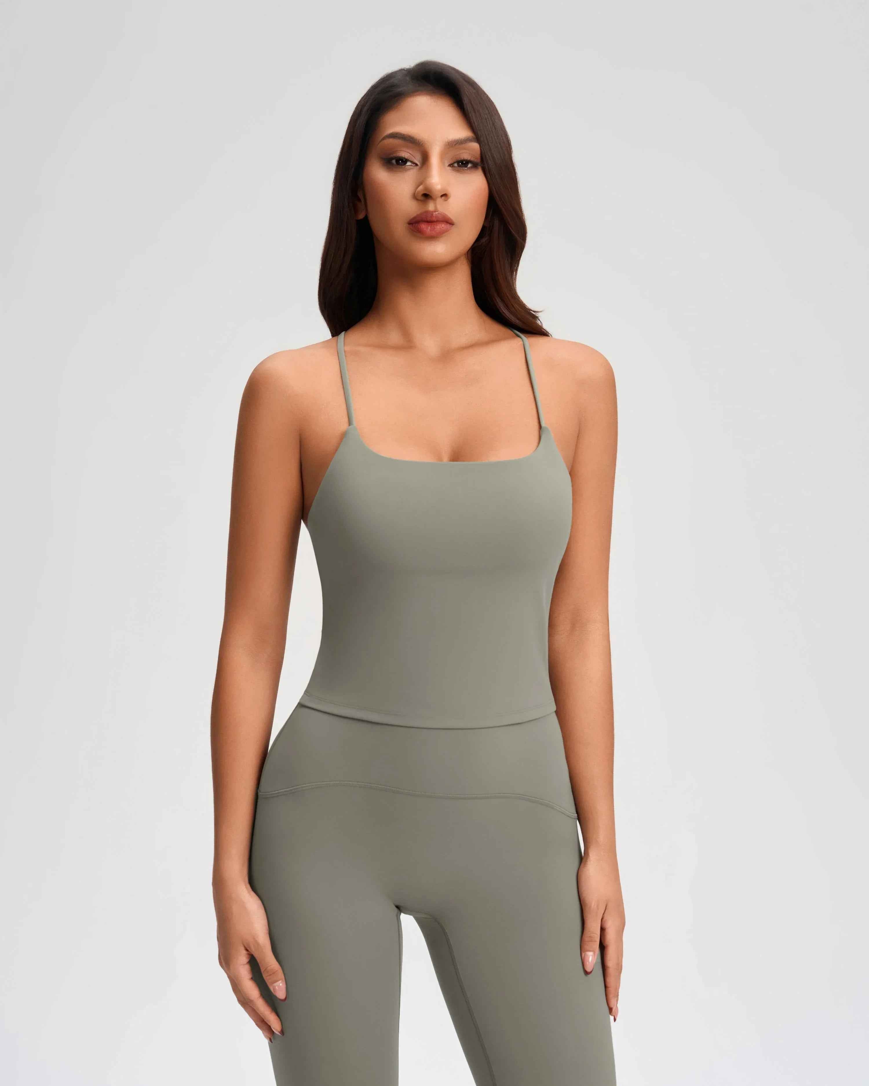 Cross-Back Built-in Bra Sports Tank