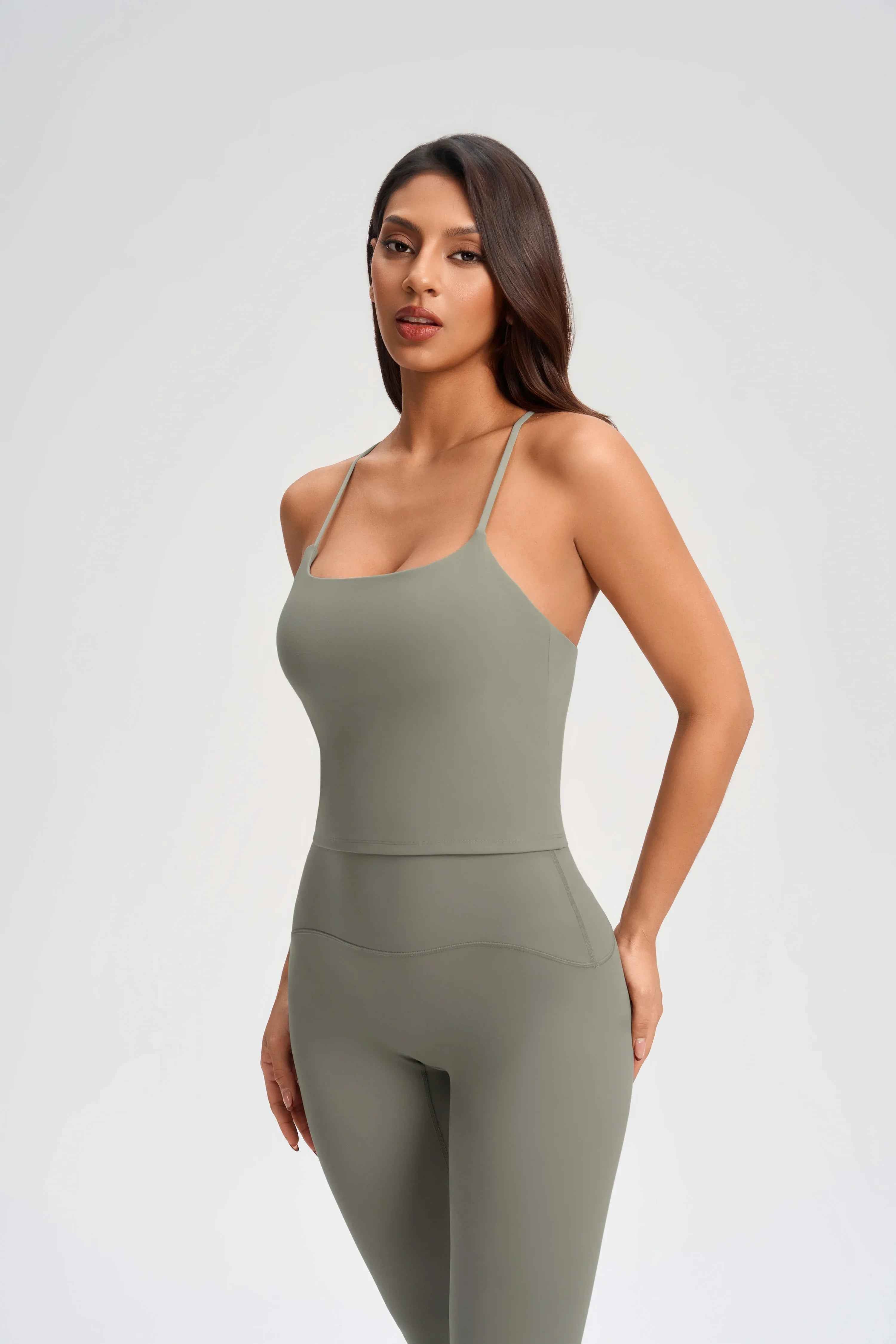 Cross-Back Built-in Bra Sports Tank