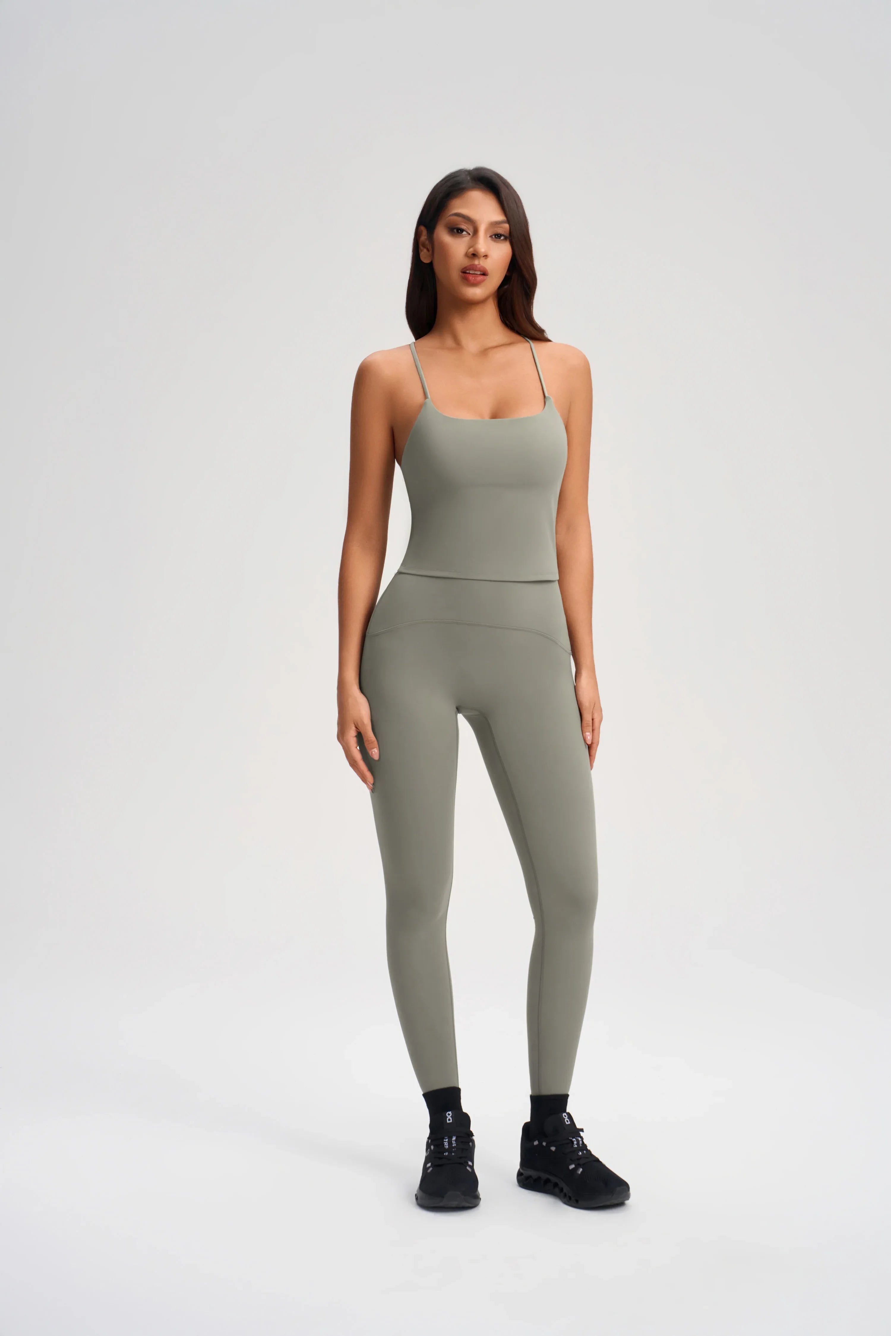 Cross-Back Built-in Bra Sports Tank