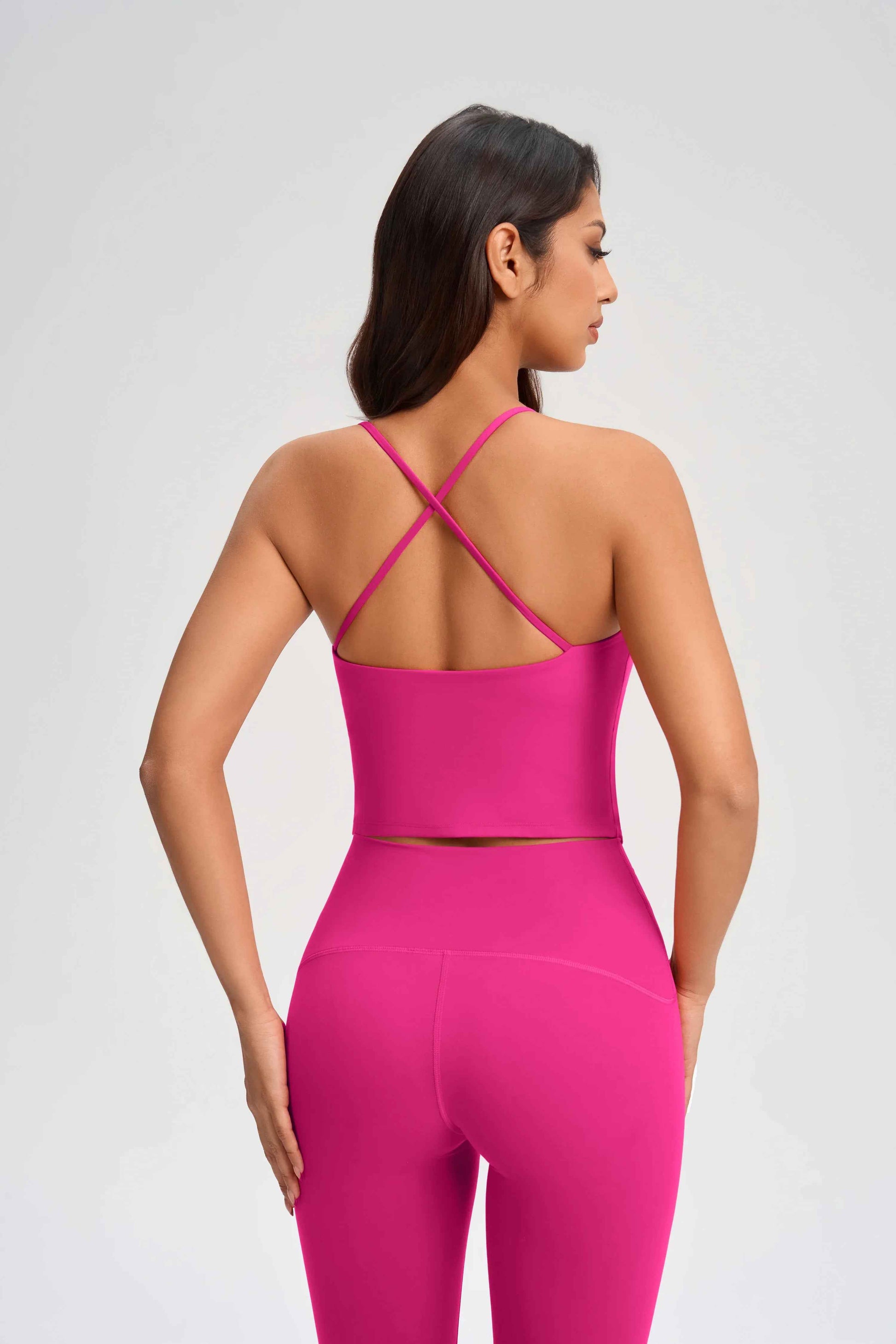 Cross-Back Built-in Bra Sports Tank