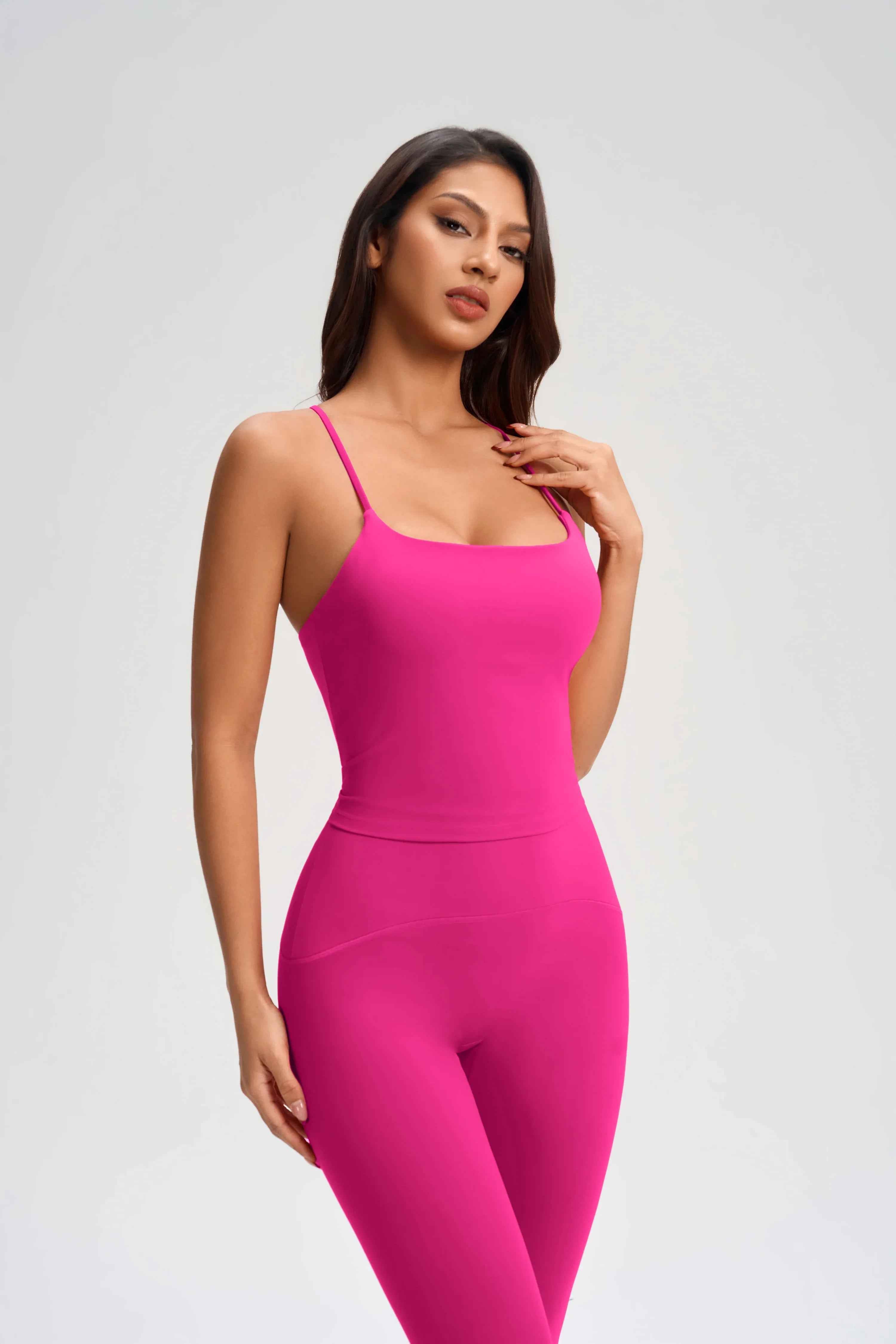 Cross-Back Built-in Bra Sports Tank