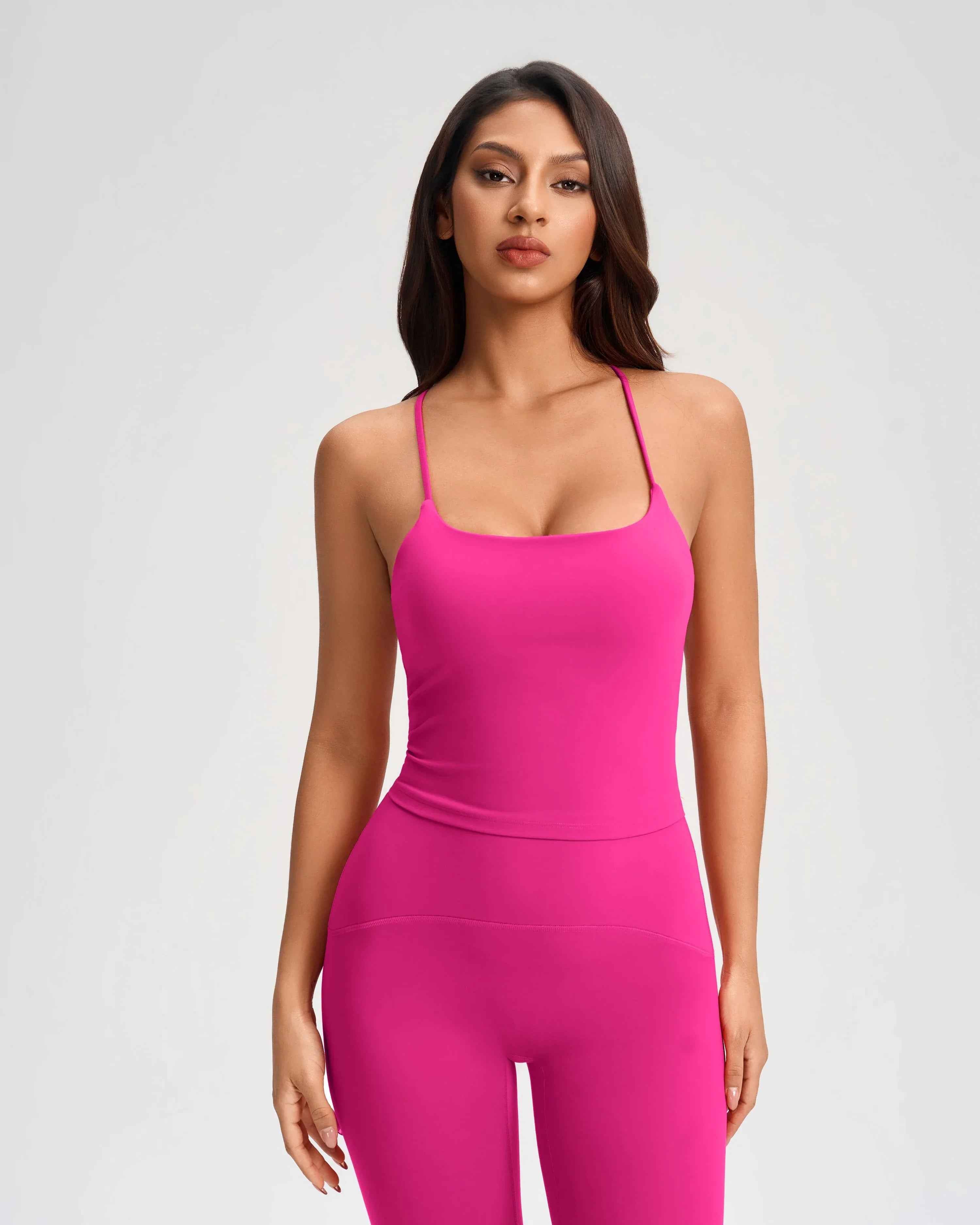 Cross-Back Built-in Bra Sports Tank