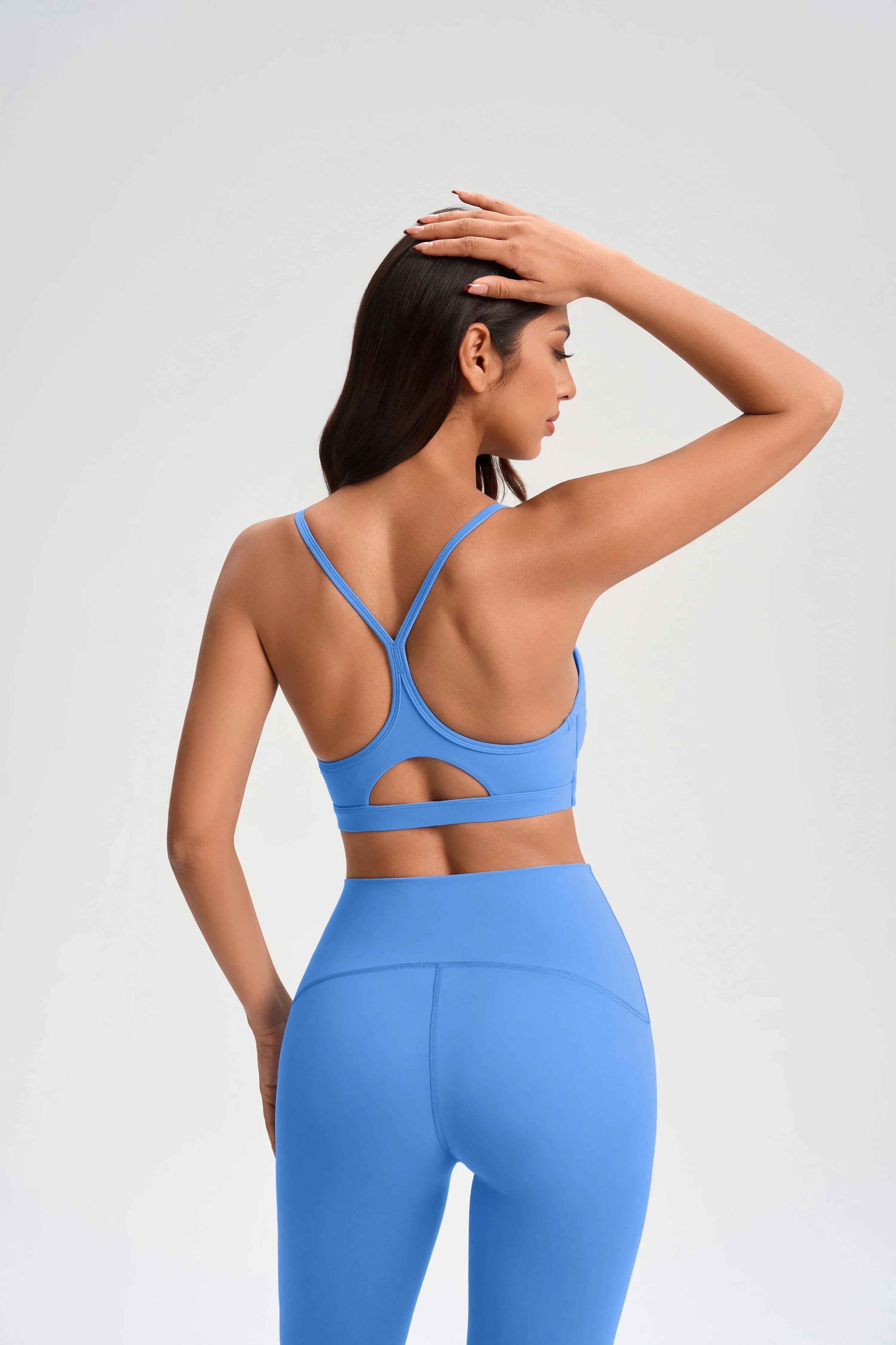 Cozy Fabric Open-Back Sports Bra