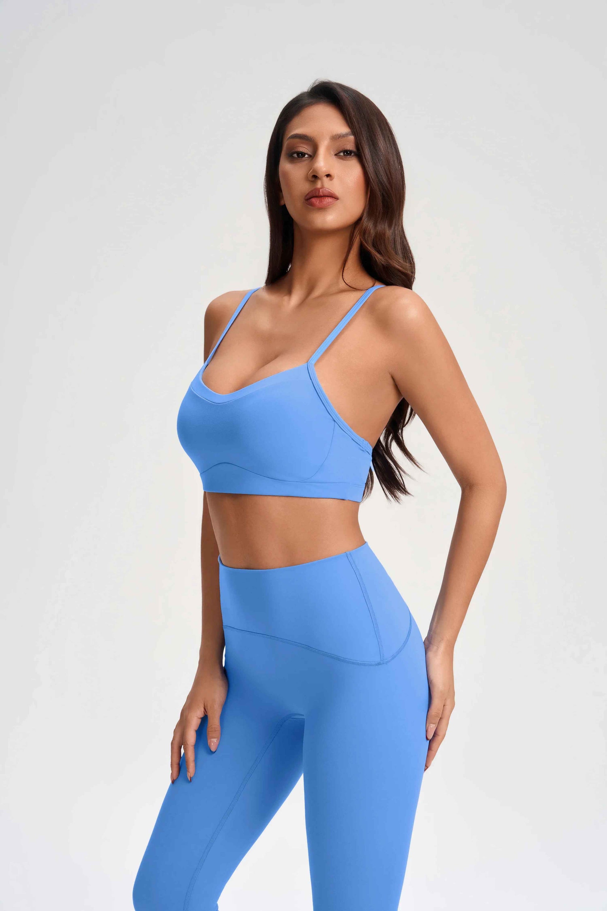 Cozy Fabric Open-Back Sports Bra
