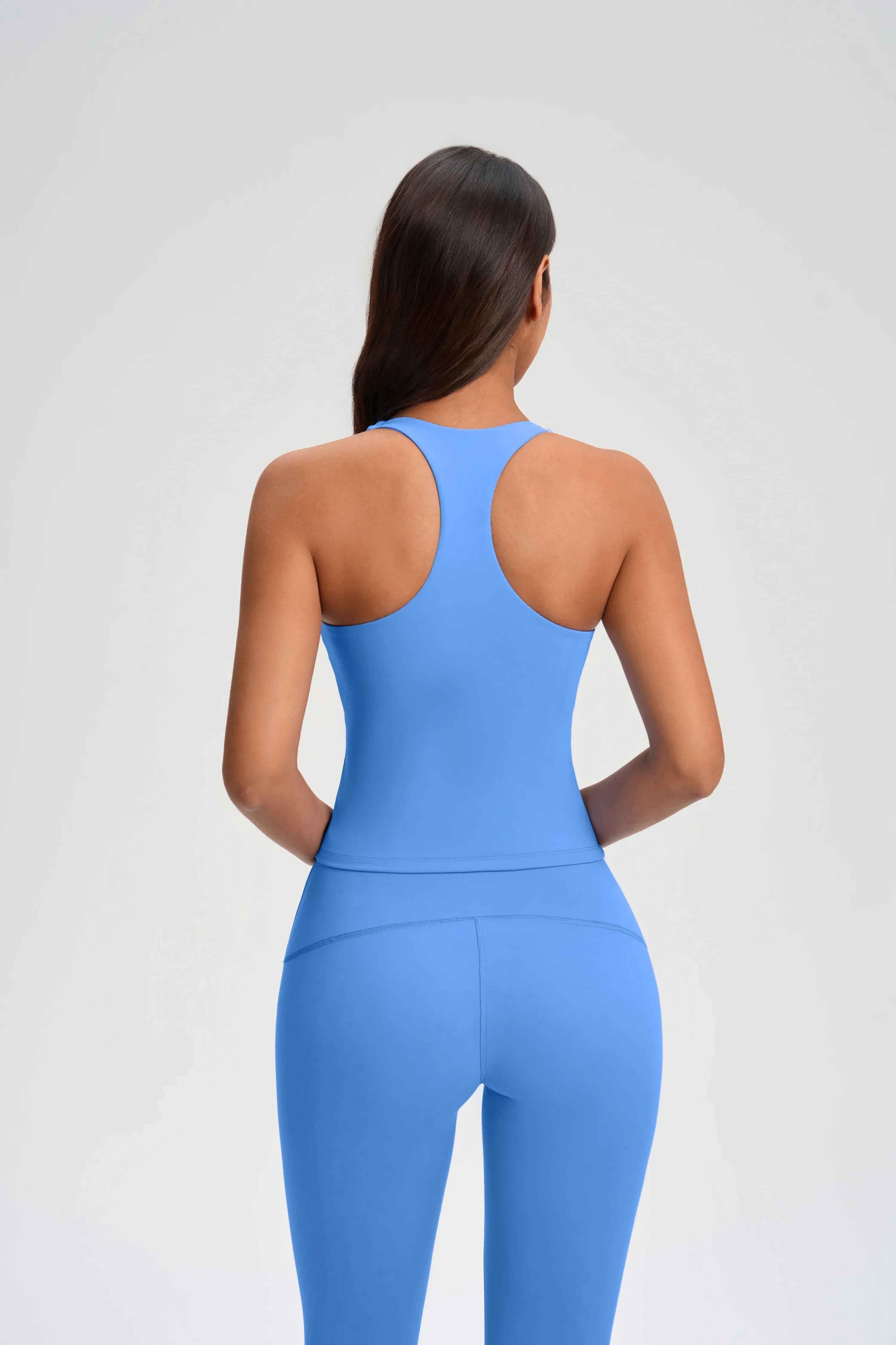 Cross-Back Built-in Bra Fitness Top