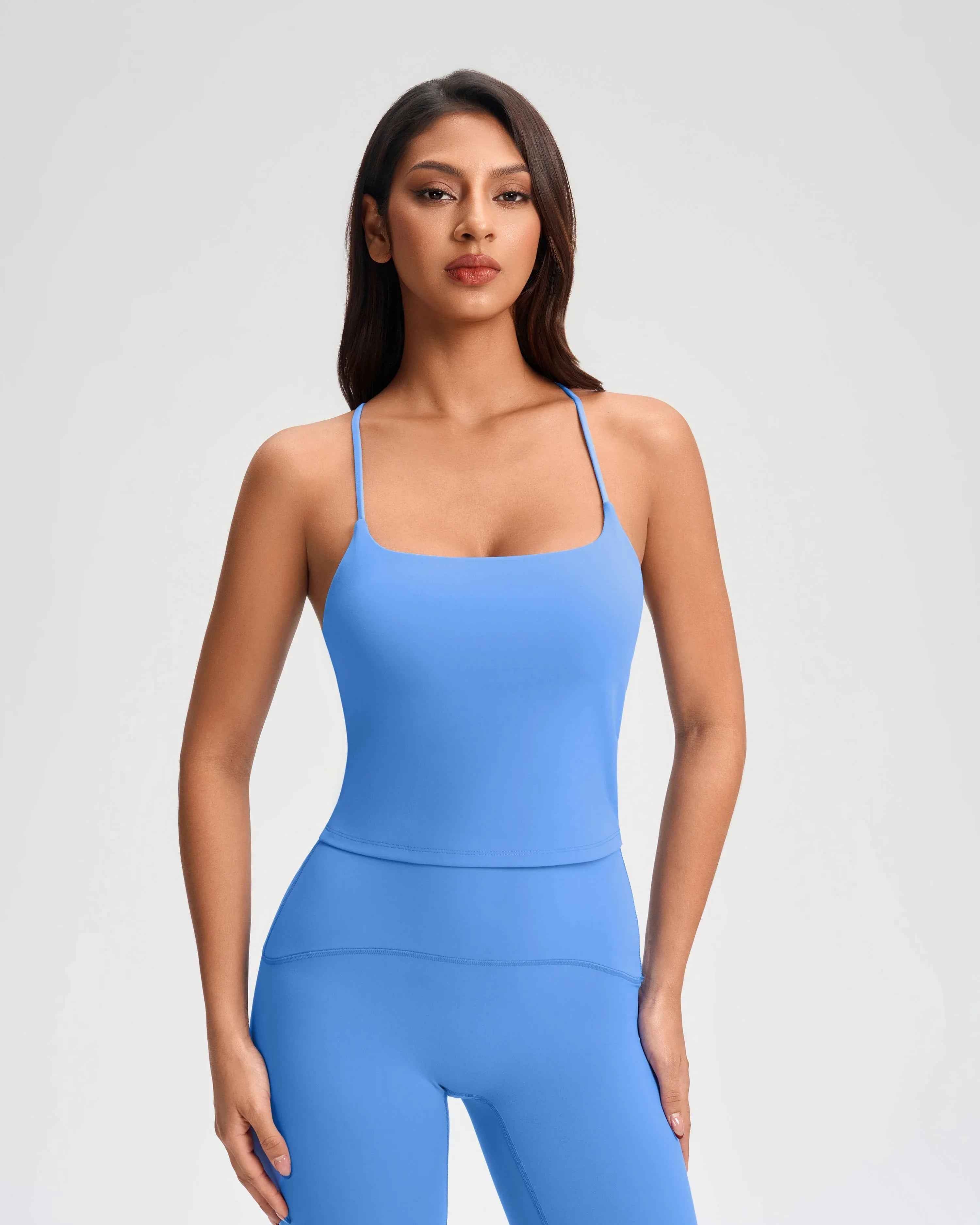 Cross-Back Built-in Bra Sports Tank