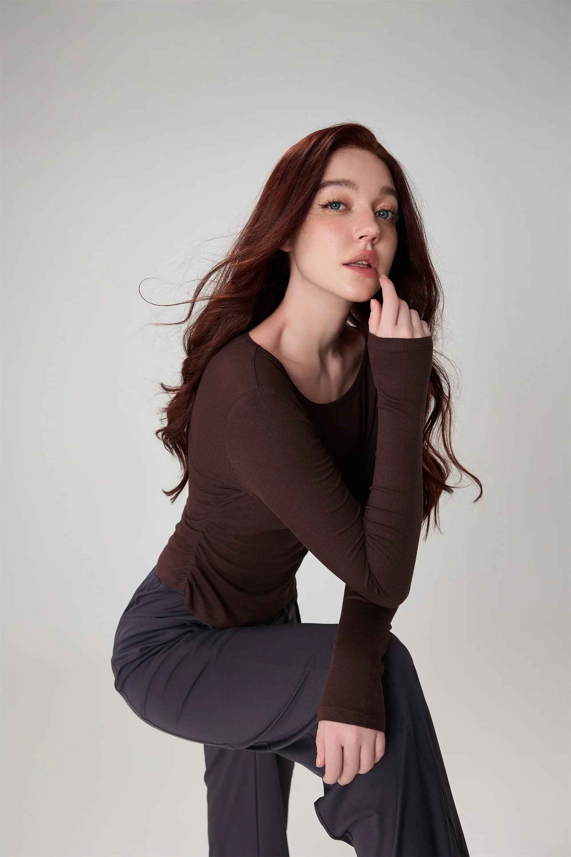 Ribbed Long Sleeve Yoga Top