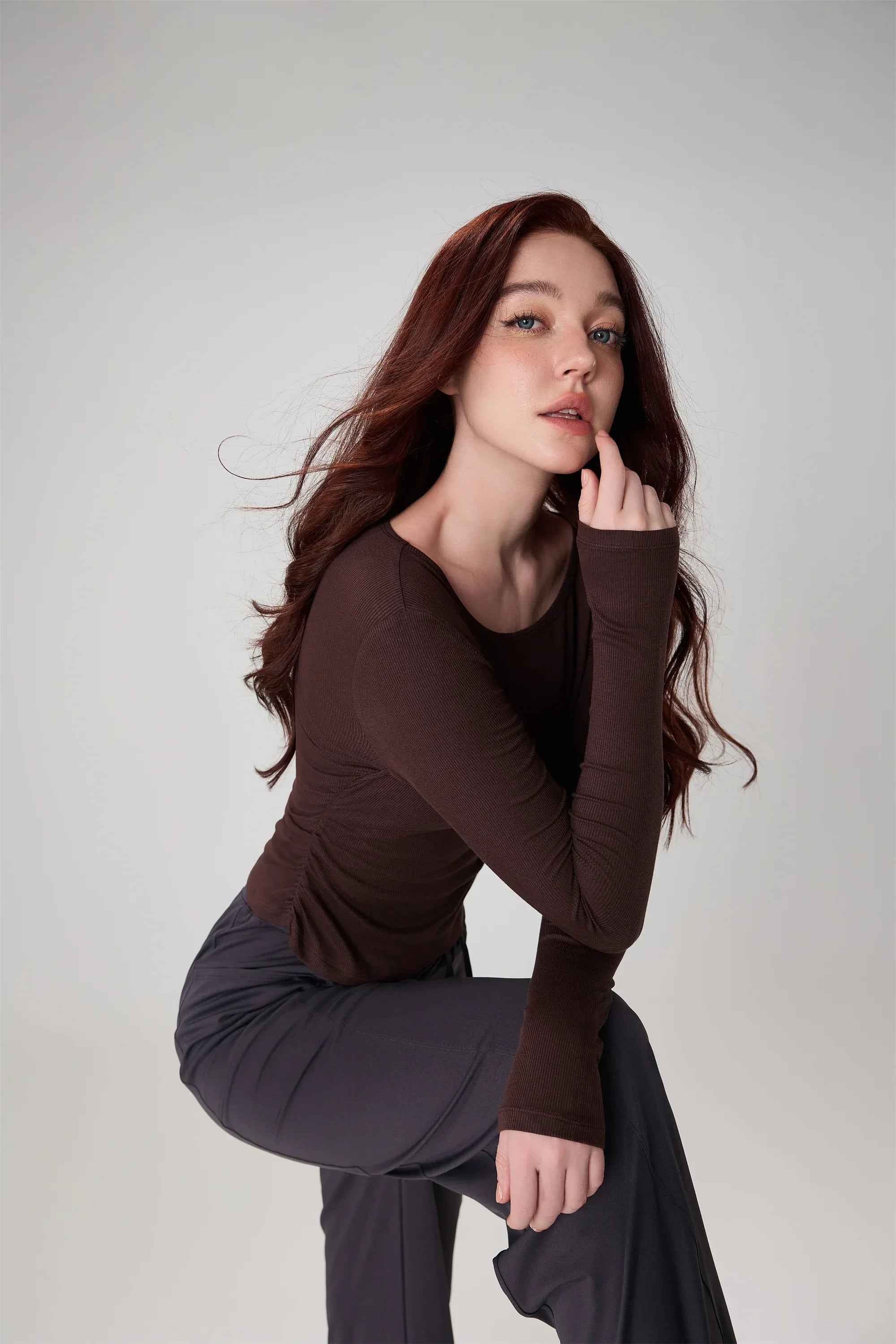 Ribbed Long Sleeve Yoga Top