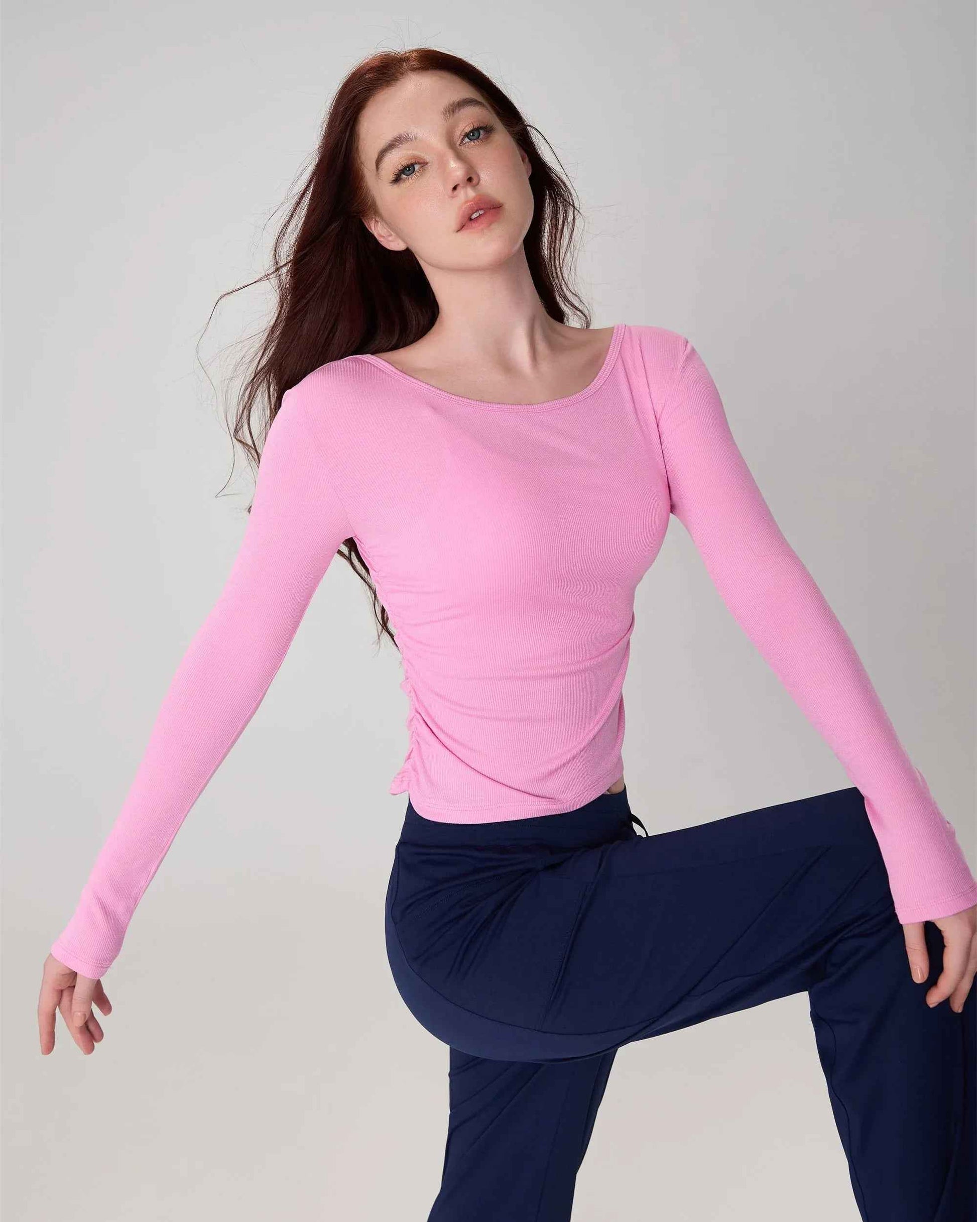 Ribbed Long Sleeve Yoga Top
