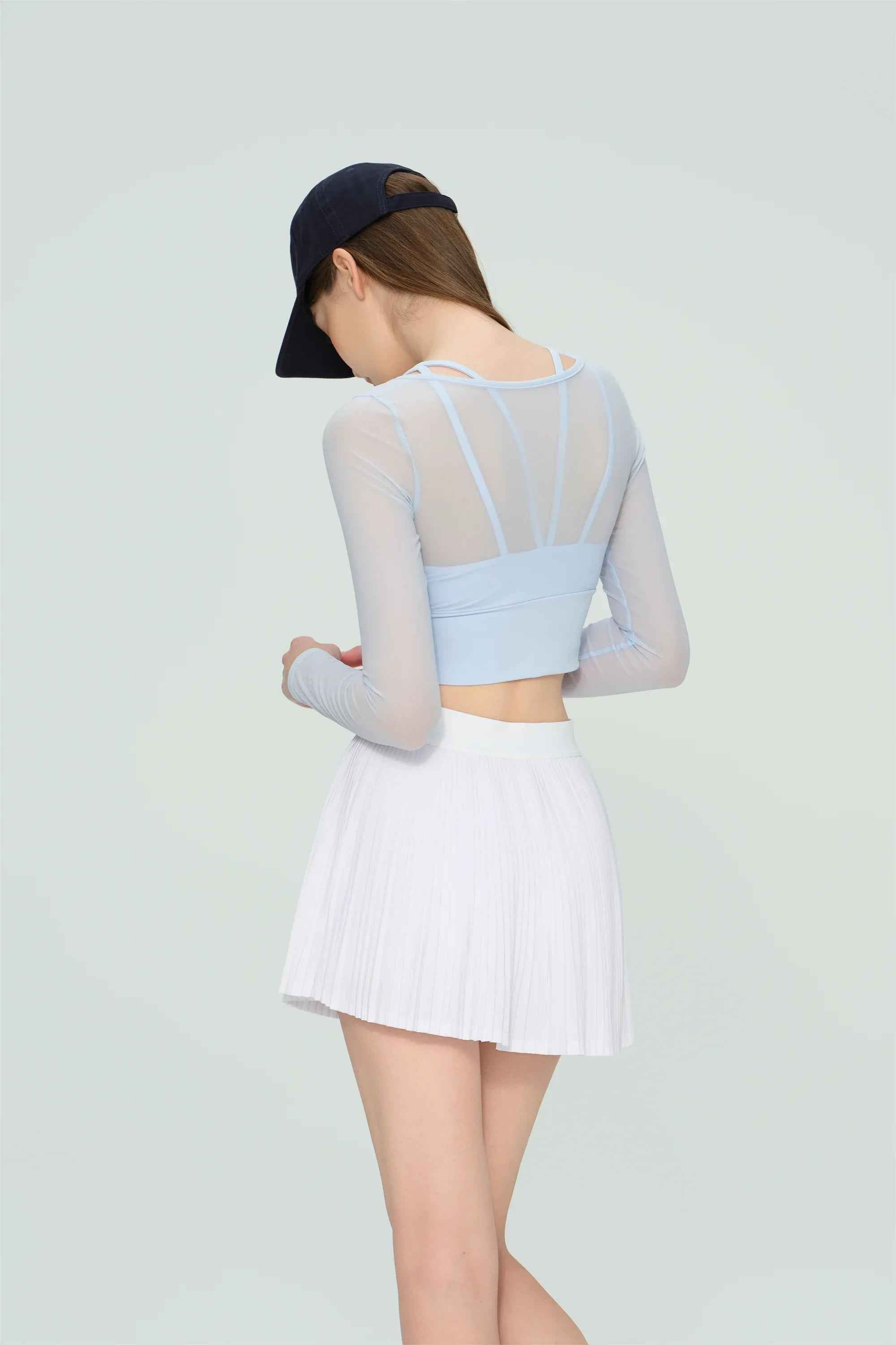 Mesh Panel Long Sleeve Yoga Top