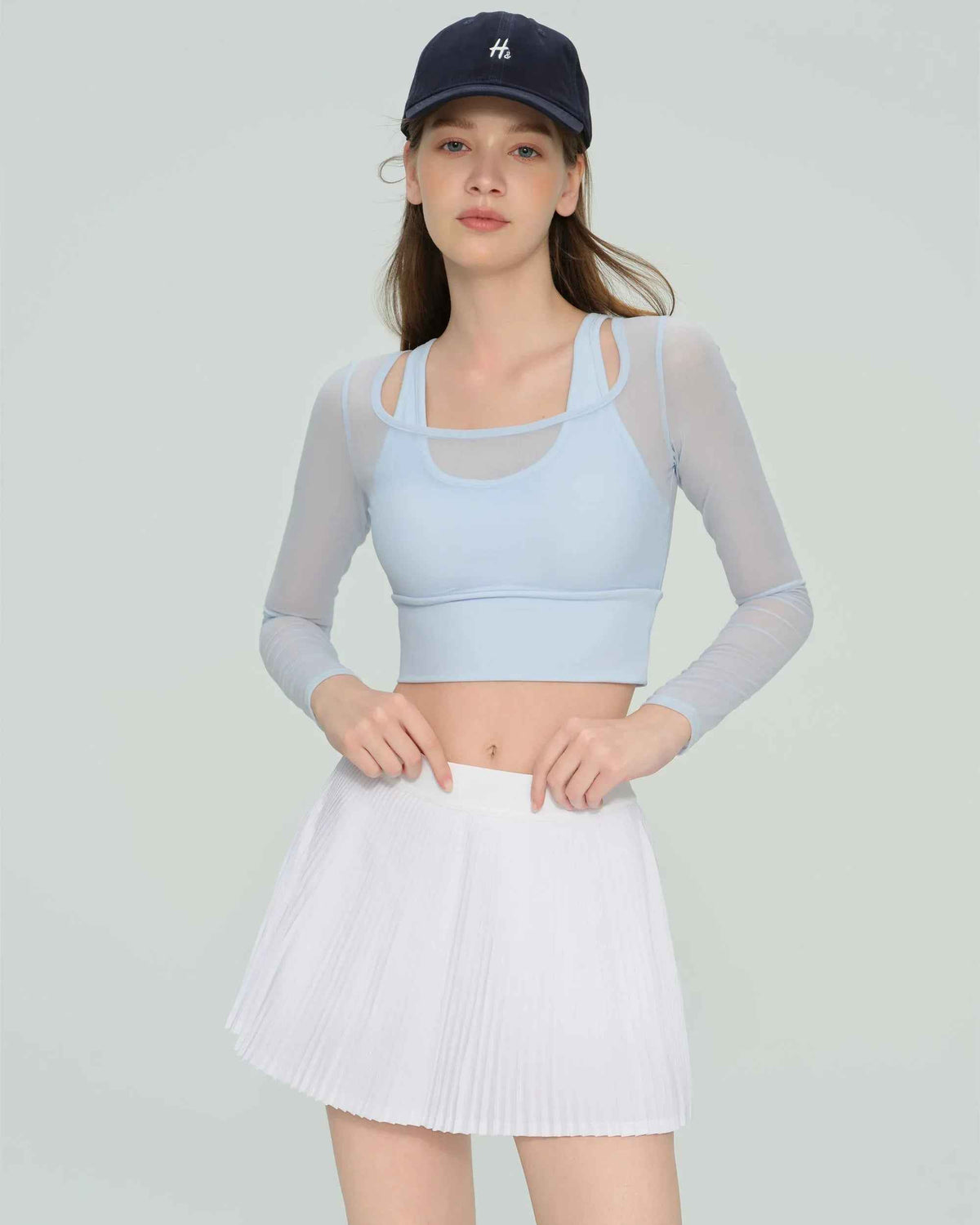 Mesh Panel Long Sleeve Yoga Top
