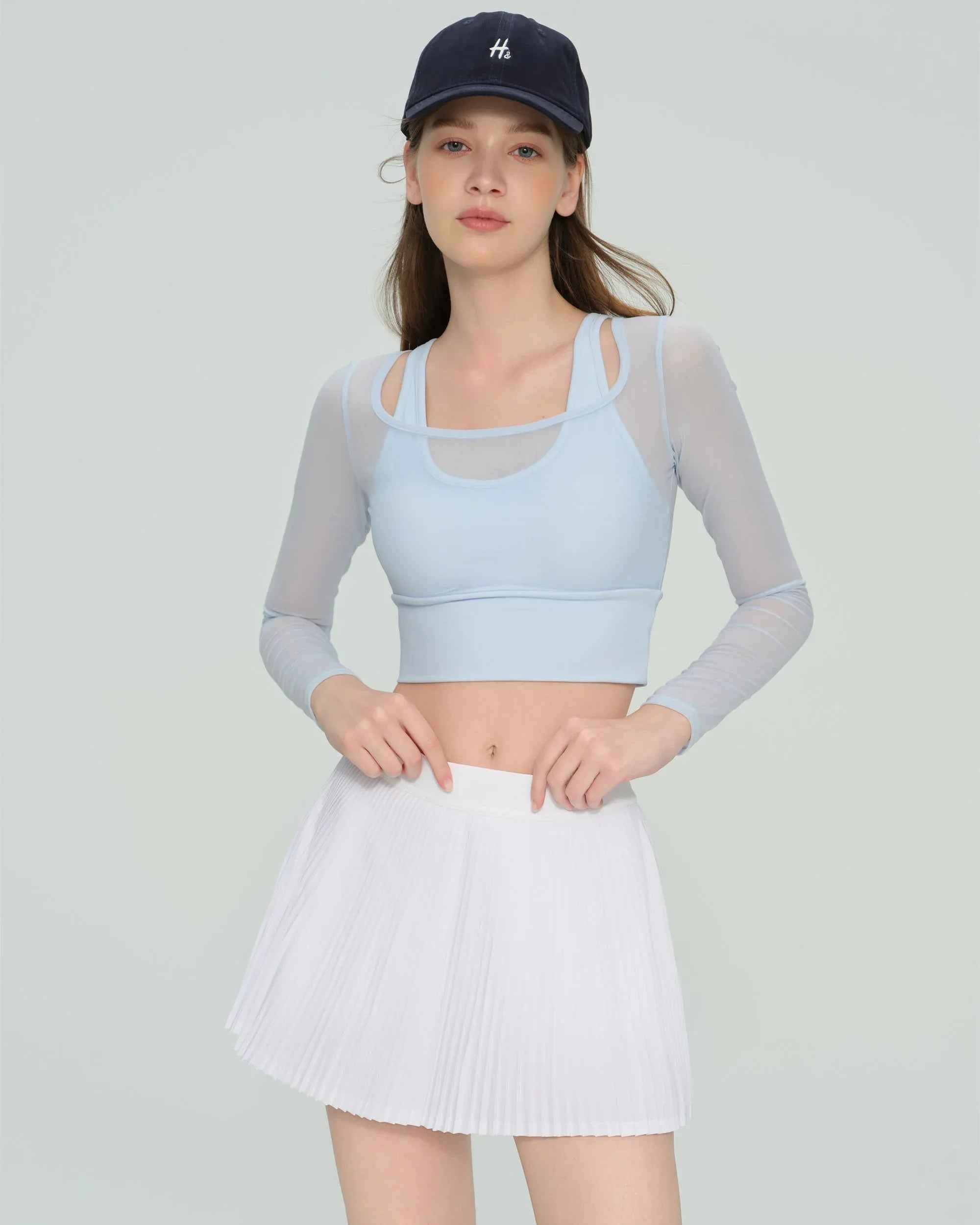 Mesh Panel Long Sleeve Yoga Top