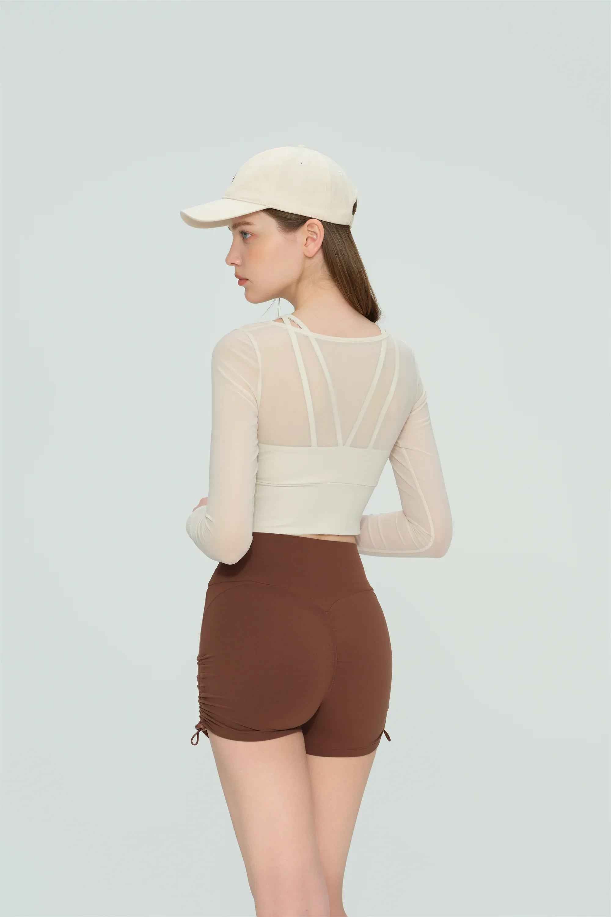 Mesh Panel Long Sleeve Yoga Top